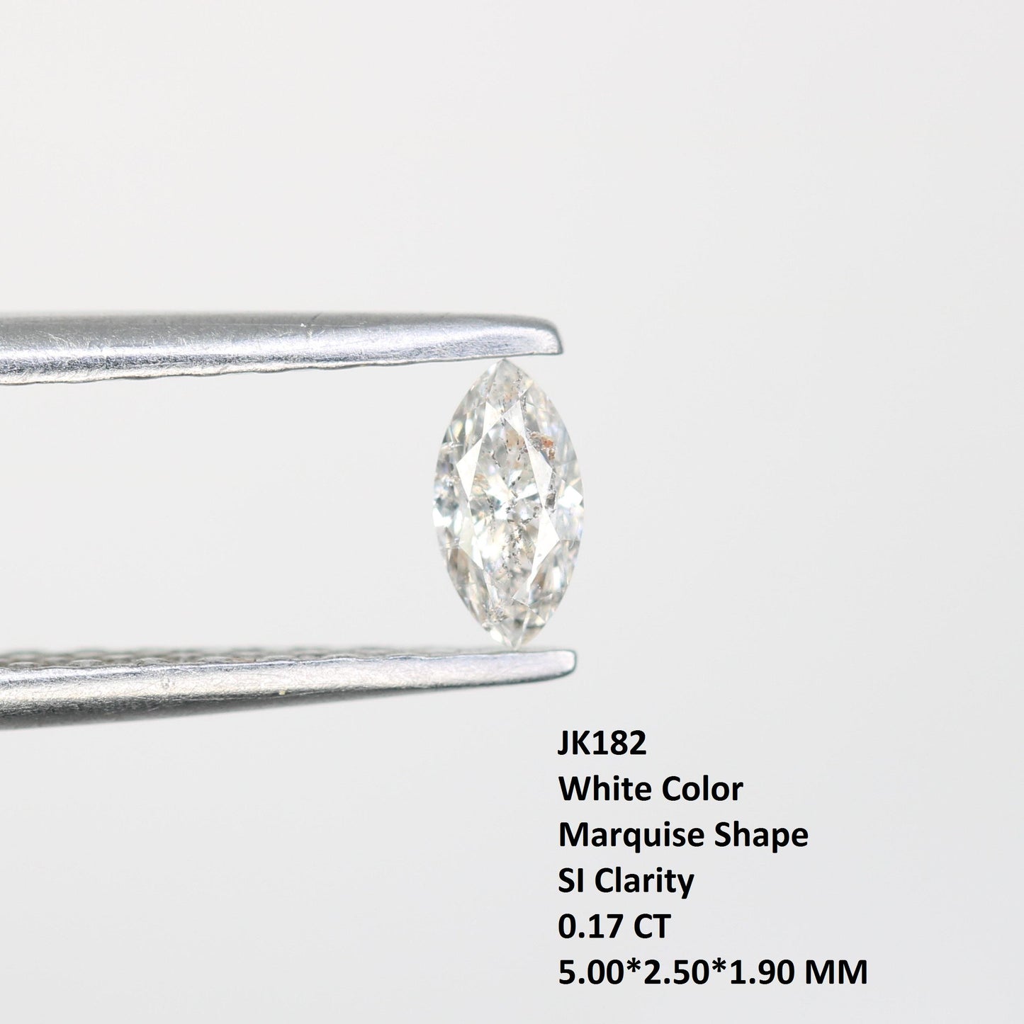 0.17 CT Natural Loose Marquise Shape Diamond Salt And Pepper Marquise White Grey Color Marquise Cut Diamond