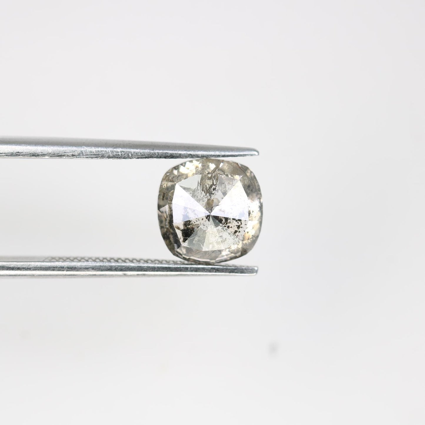 2.29 Carat Natural Salt and Pepper Cushion-Shaped Diamond | 7.50x7.40x4.40mm Opaque Loose Gemstone | Unique Cushion Cut Diamond