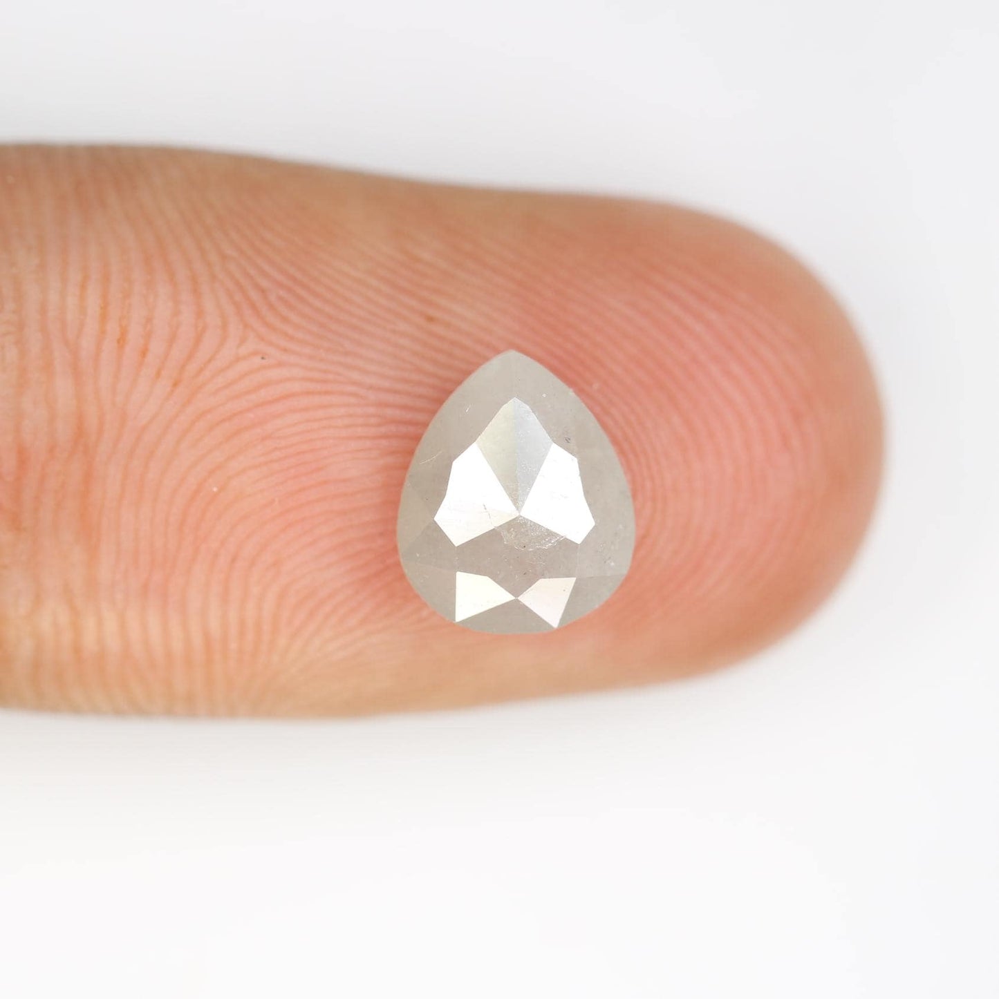 1.51 Carat Natural Grey Pear-Shaped Diamond | 8.80x7.30x2.90mm Opaque Loose Gemstone | Unique Grey Diamond