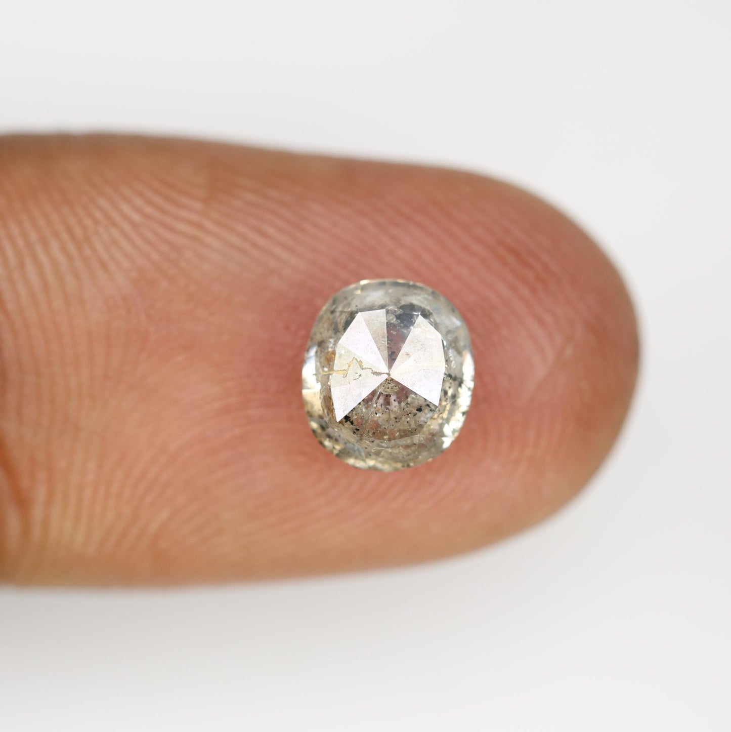 1.74 Carat Natural Salt and Pepper Oval-Shaped Diamond | 7.50x6.60x4.00mm Opaque Loose Gemstone | Unique Oval Cut Diamond