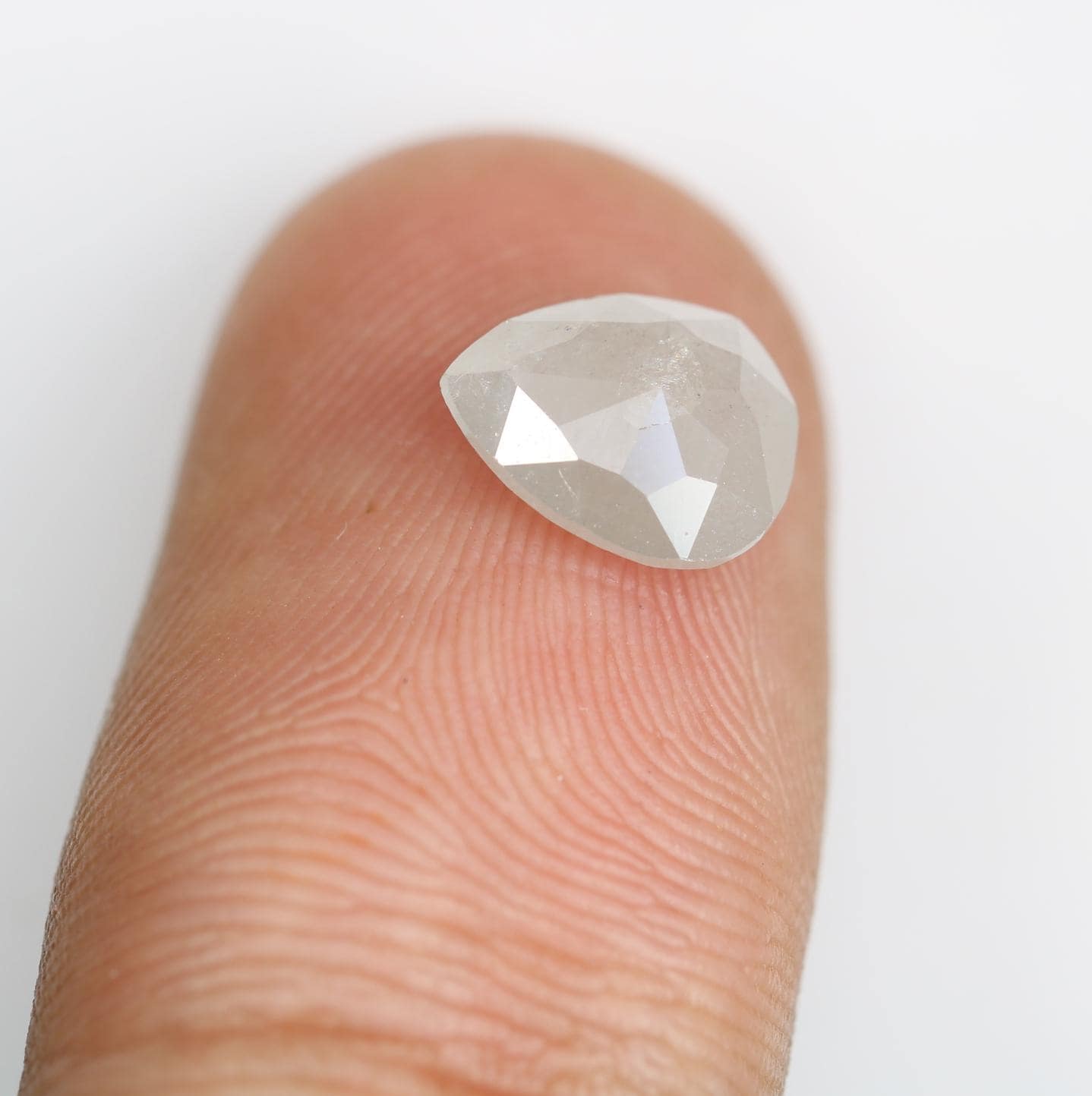 1.51 Carat Natural Grey Pear-Shaped Diamond | 8.80x7.30x2.90mm Opaque Loose Gemstone | Unique Grey Diamond
