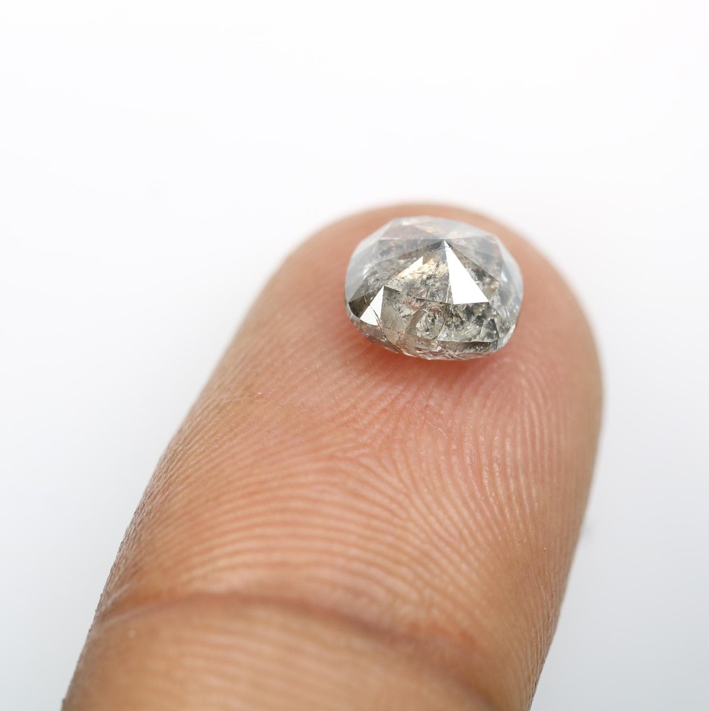 2.29 Carat Natural Salt and Pepper Cushion-Shaped Diamond | 7.50x7.40x4.40mm Opaque Loose Gemstone | Unique Cushion Cut Diamond