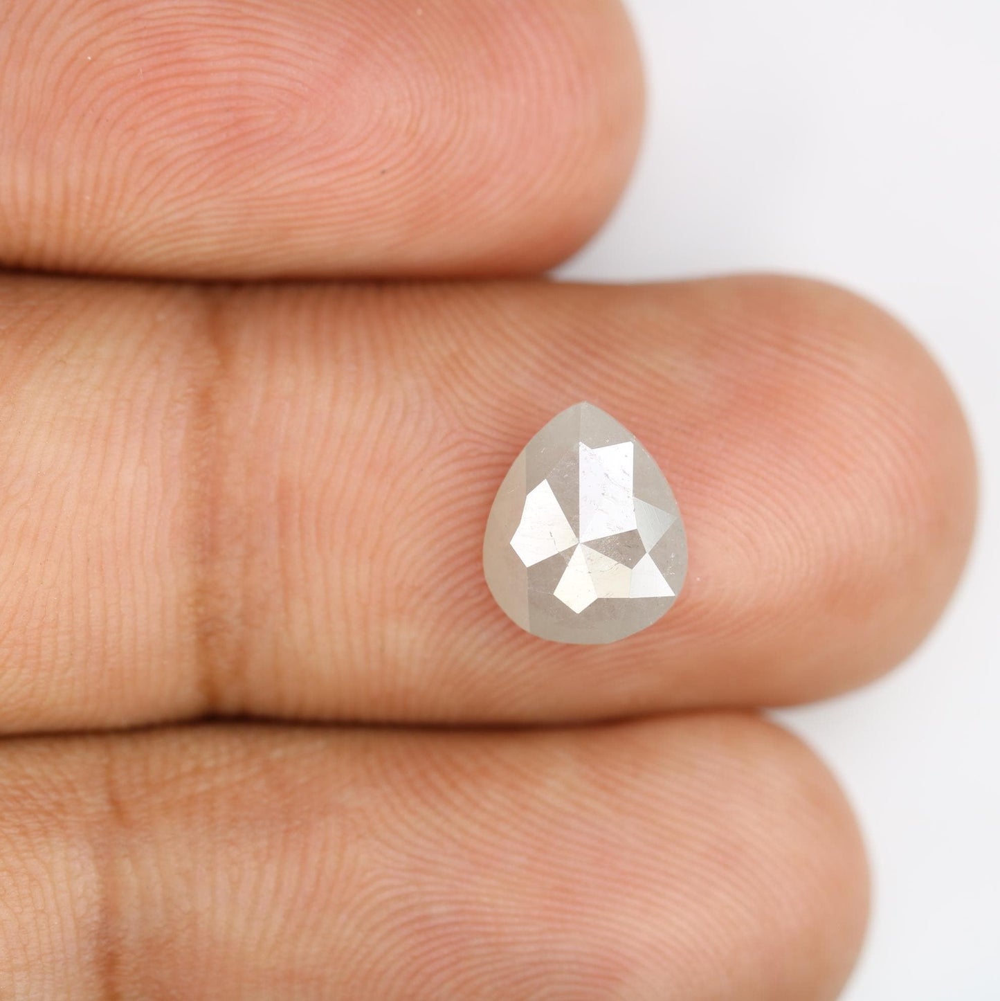1.51 Carat Natural Grey Pear-Shaped Diamond | 8.80x7.30x2.90mm Opaque Loose Gemstone | Unique Grey Diamond