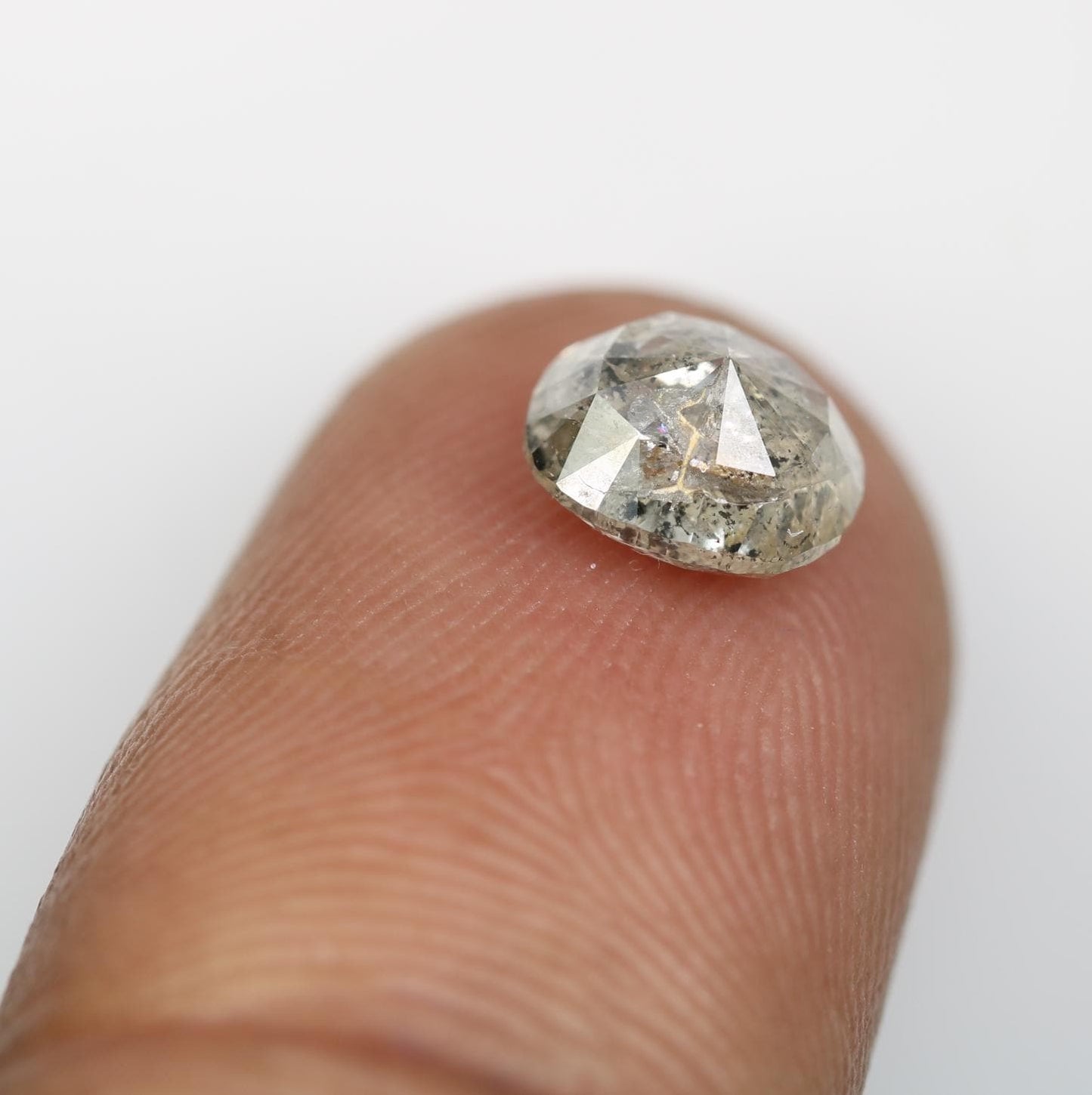 1.74 Carat Natural Salt and Pepper Oval-Shaped Diamond | 7.50x6.60x4.00mm Opaque Loose Gemstone | Unique Oval Cut Diamond
