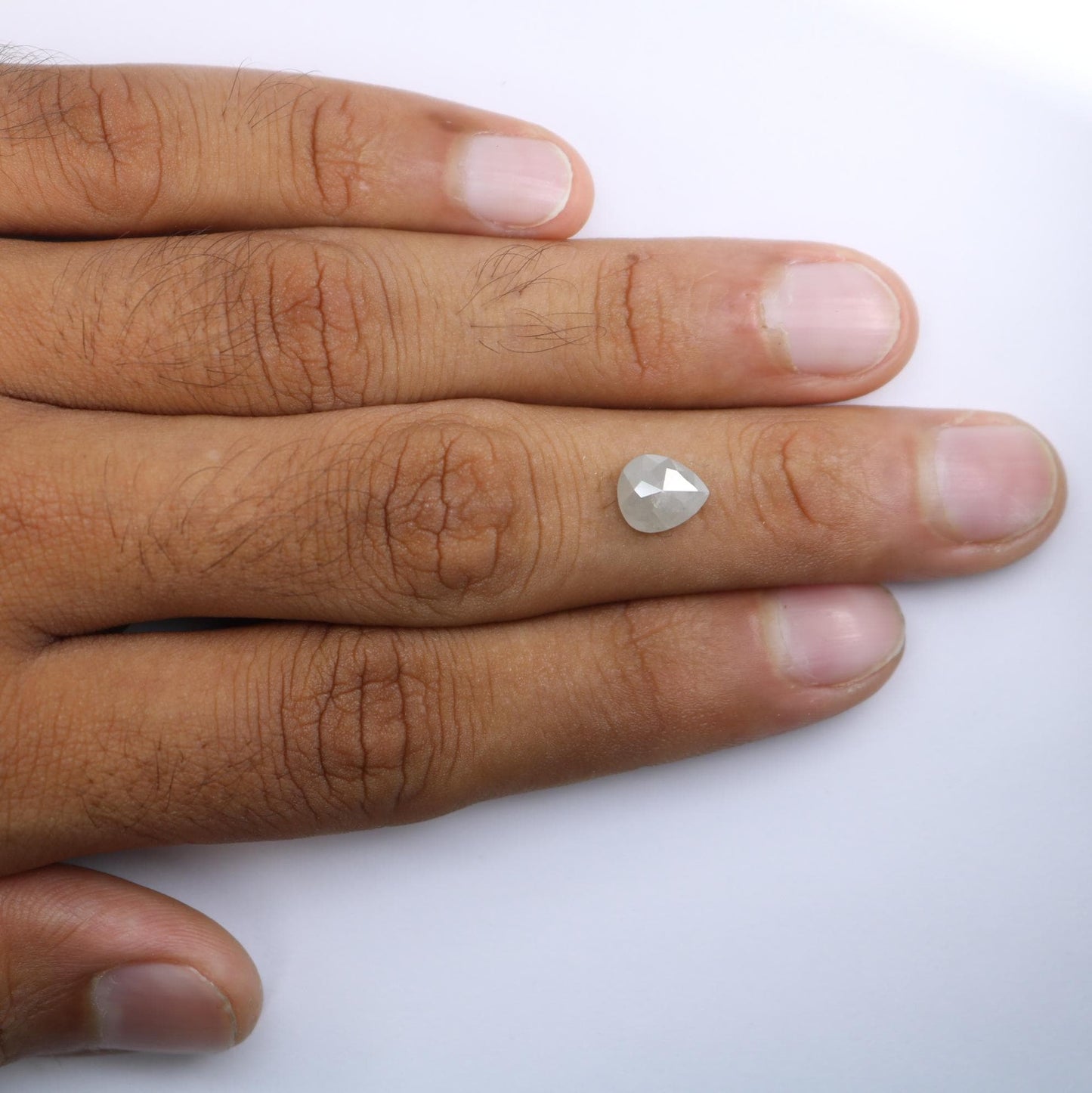 1.51 Carat Natural Grey Pear-Shaped Diamond | 8.80x7.30x2.90mm Opaque Loose Gemstone | Unique Grey Diamond