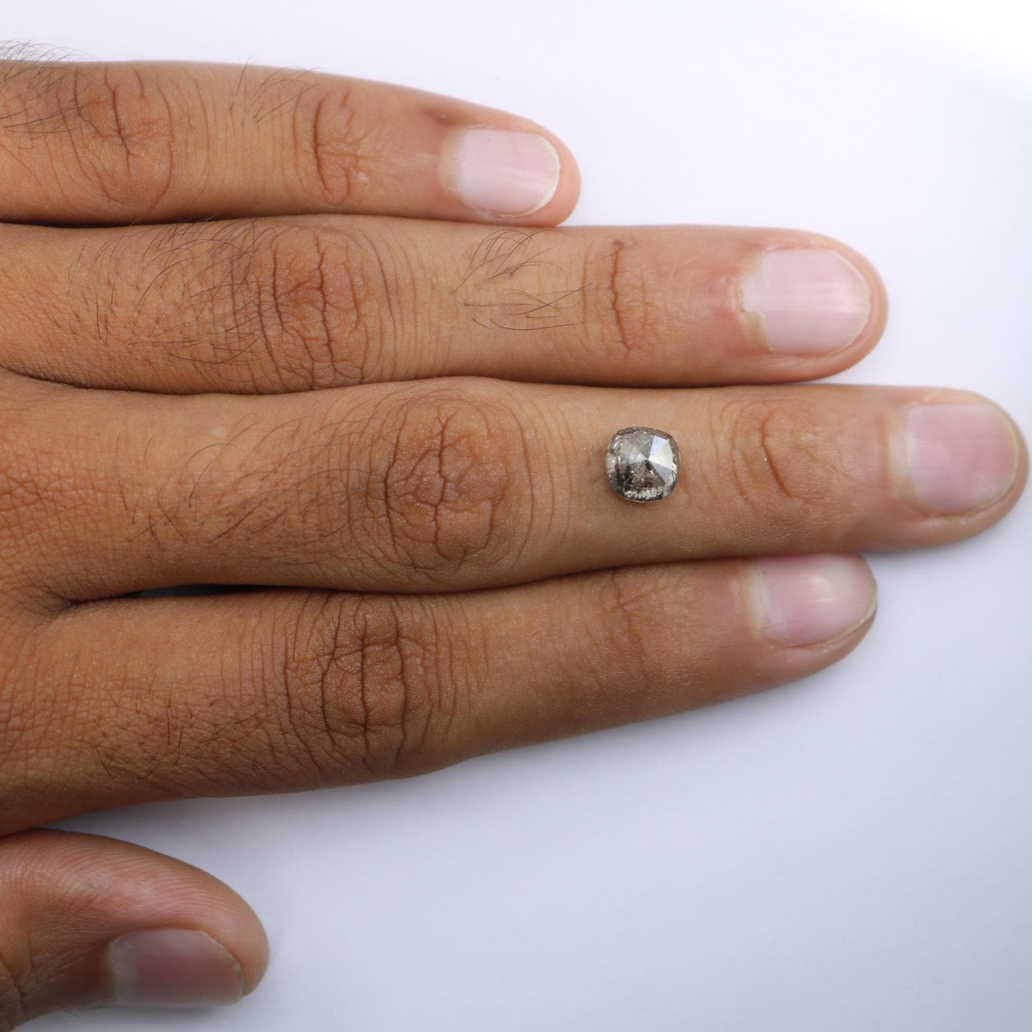 2.29 Carat Natural Salt and Pepper Cushion-Shaped Diamond | 7.50x7.40x4.40mm Opaque Loose Gemstone | Unique Cushion Cut Diamond