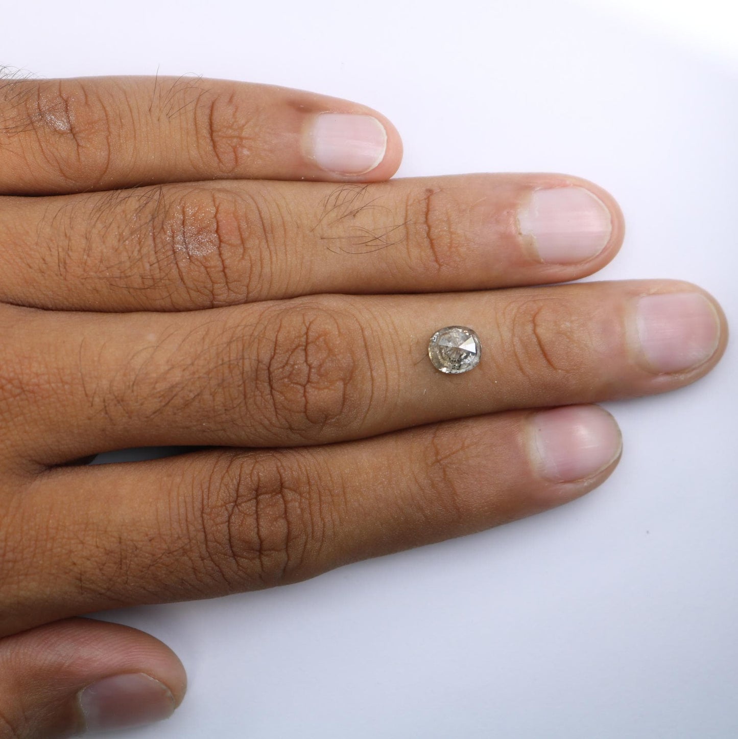 1.74 Carat Natural Salt and Pepper Oval-Shaped Diamond | 7.50x6.60x4.00mm Opaque Loose Gemstone | Unique Oval Cut Diamond
