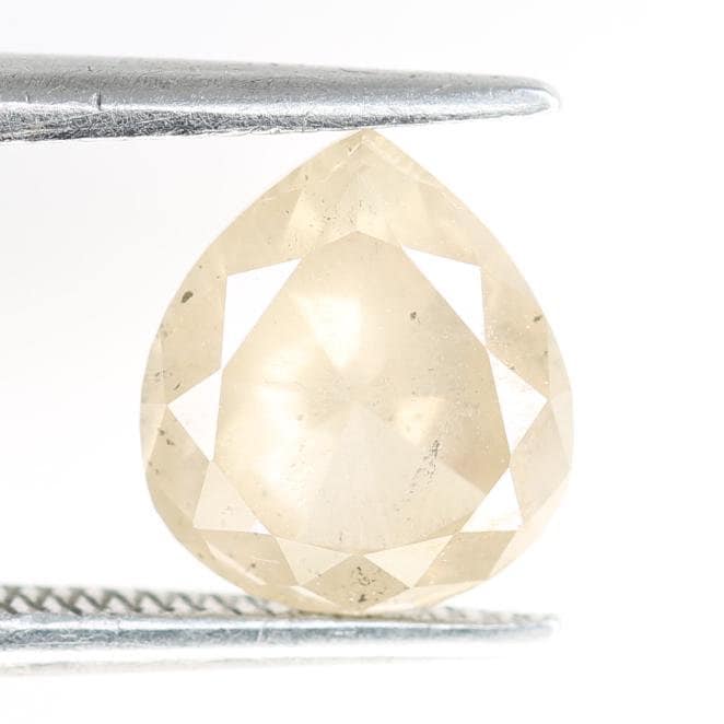 1.80 Carat Natural Light Brown Pear-Shaped Diamond | 7.80x6.90x4.30mm Opaque Loose Gemstone | Unique Light Brown Diamond