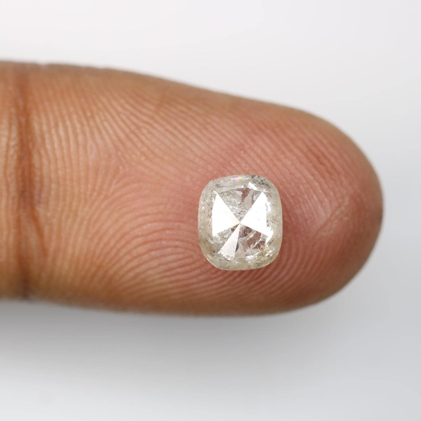 1.53 Carat Natural Salt and Pepper Cushion-Shaped Diamond | 7.10x6.20x3.50mm Opaque Loose Gemstone | Unique Cushion Cut Diamond