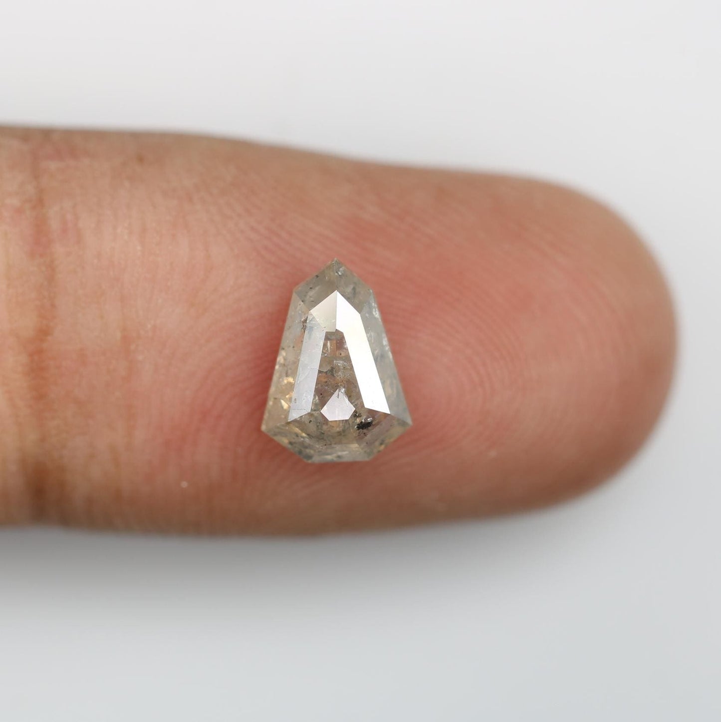 1.55 Carat Natural Grey Prism-Shaped Diamond | 9.00x6.70x3.30mm Opaque Loose Gemstone | Unique Grey Prism Cut Diamond