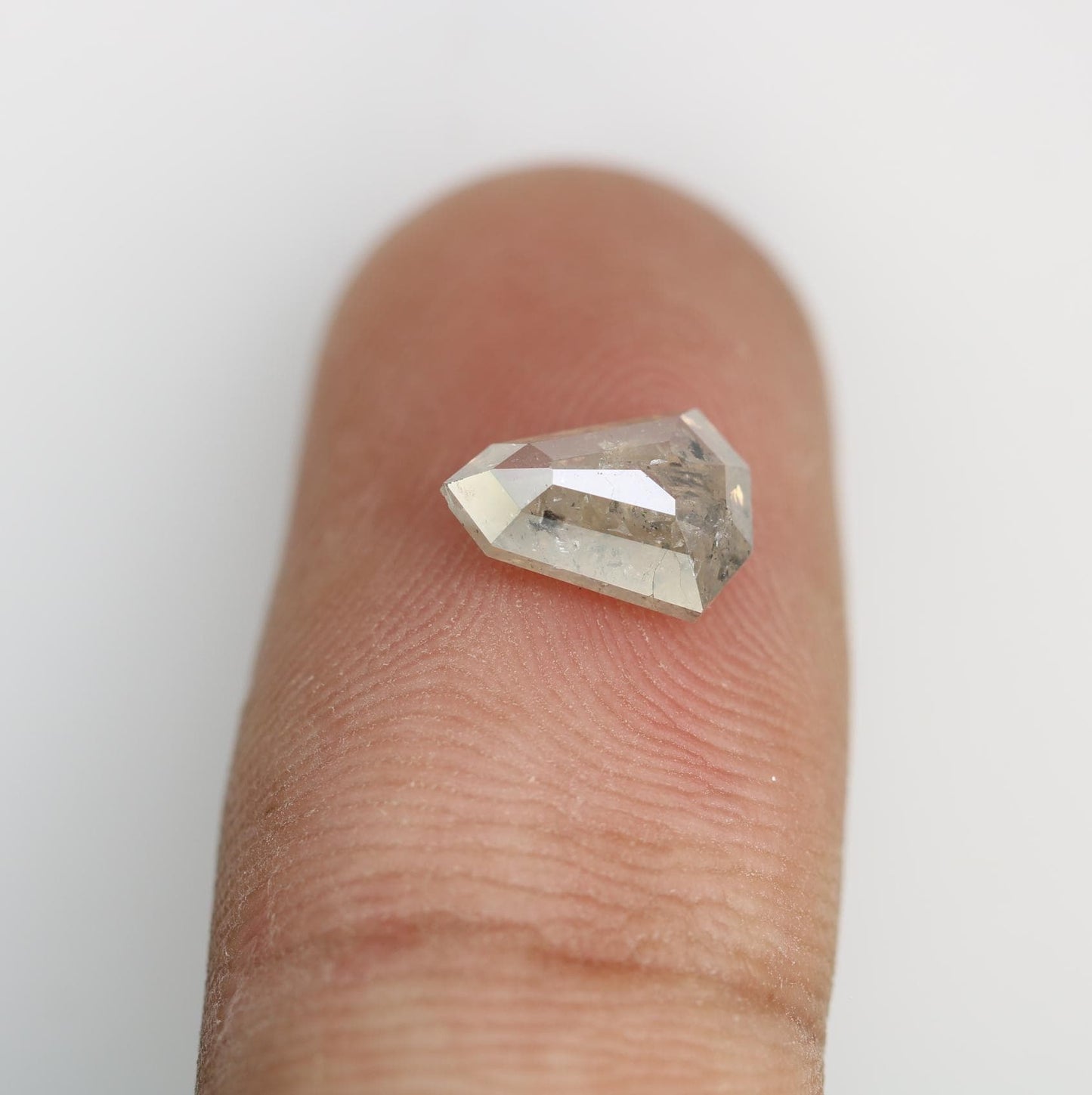1.55 Carat Natural Grey Prism-Shaped Diamond | 9.00x6.70x3.30mm Opaque Loose Gemstone | Unique Grey Prism Cut Diamond