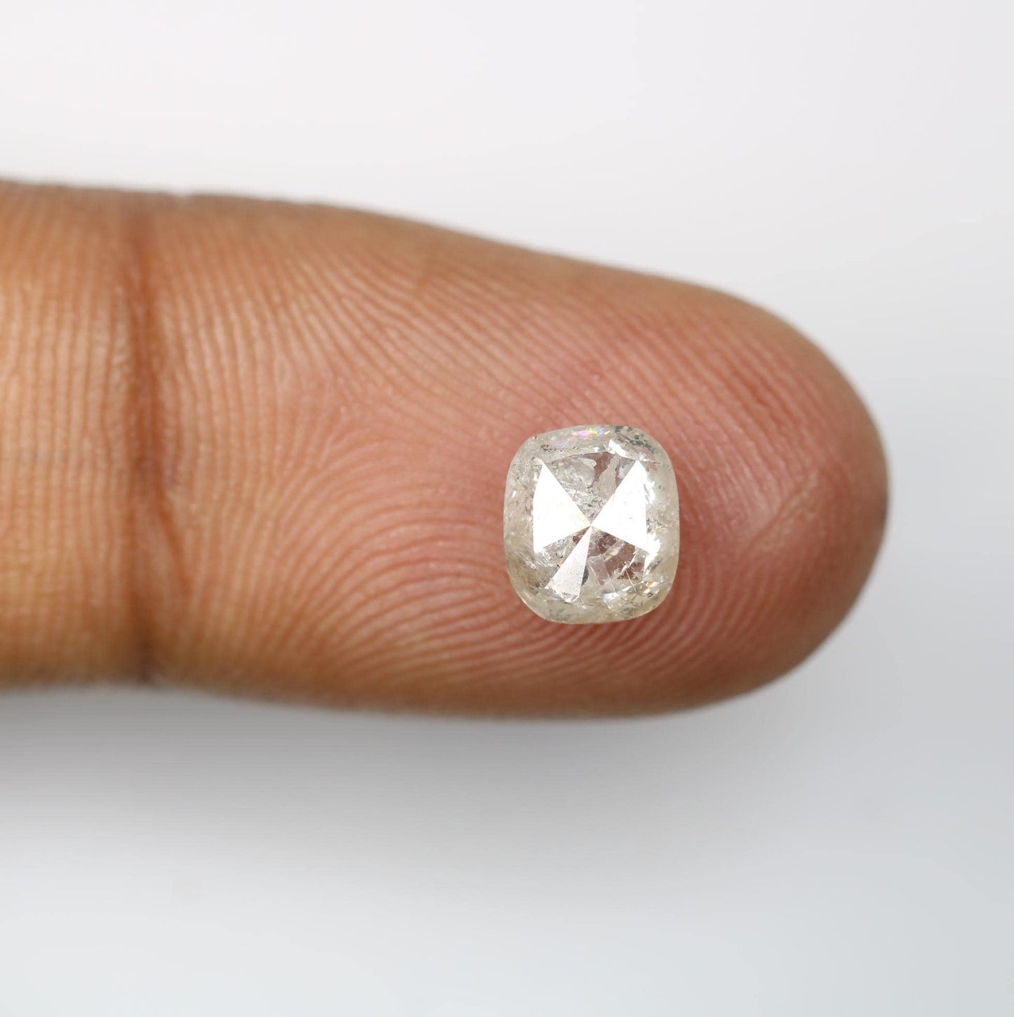 1.53 Carat Natural Salt and Pepper Cushion-Shaped Diamond | 7.10x6.20x3.50mm Opaque Loose Gemstone | Unique Cushion Cut Diamond