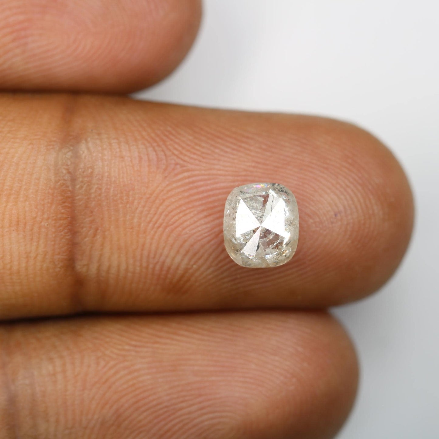 1.53 Carat Natural Salt and Pepper Cushion-Shaped Diamond | 7.10x6.20x3.50mm Opaque Loose Gemstone | Unique Cushion Cut Diamond