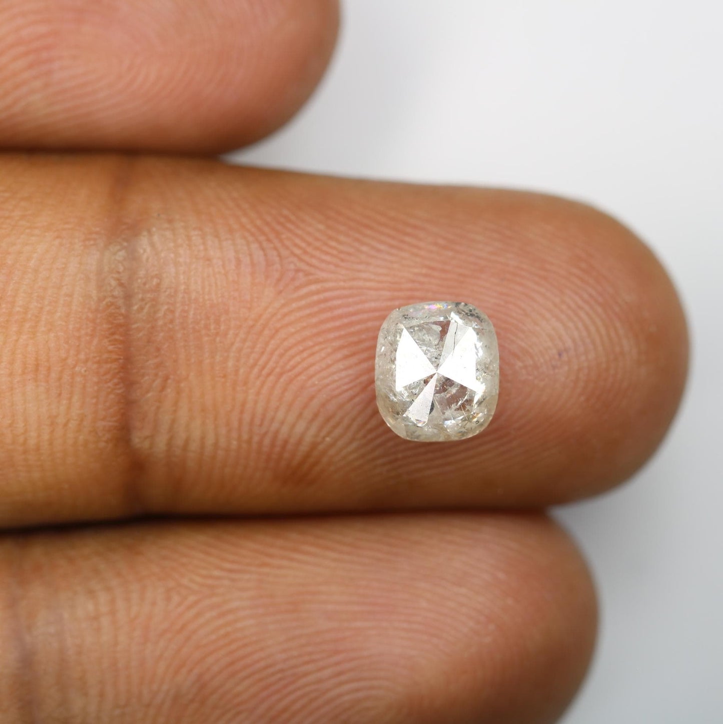 1.53 Carat Natural Salt and Pepper Cushion-Shaped Diamond | 7.10x6.20x3.50mm Opaque Loose Gemstone | Unique Cushion Cut Diamond