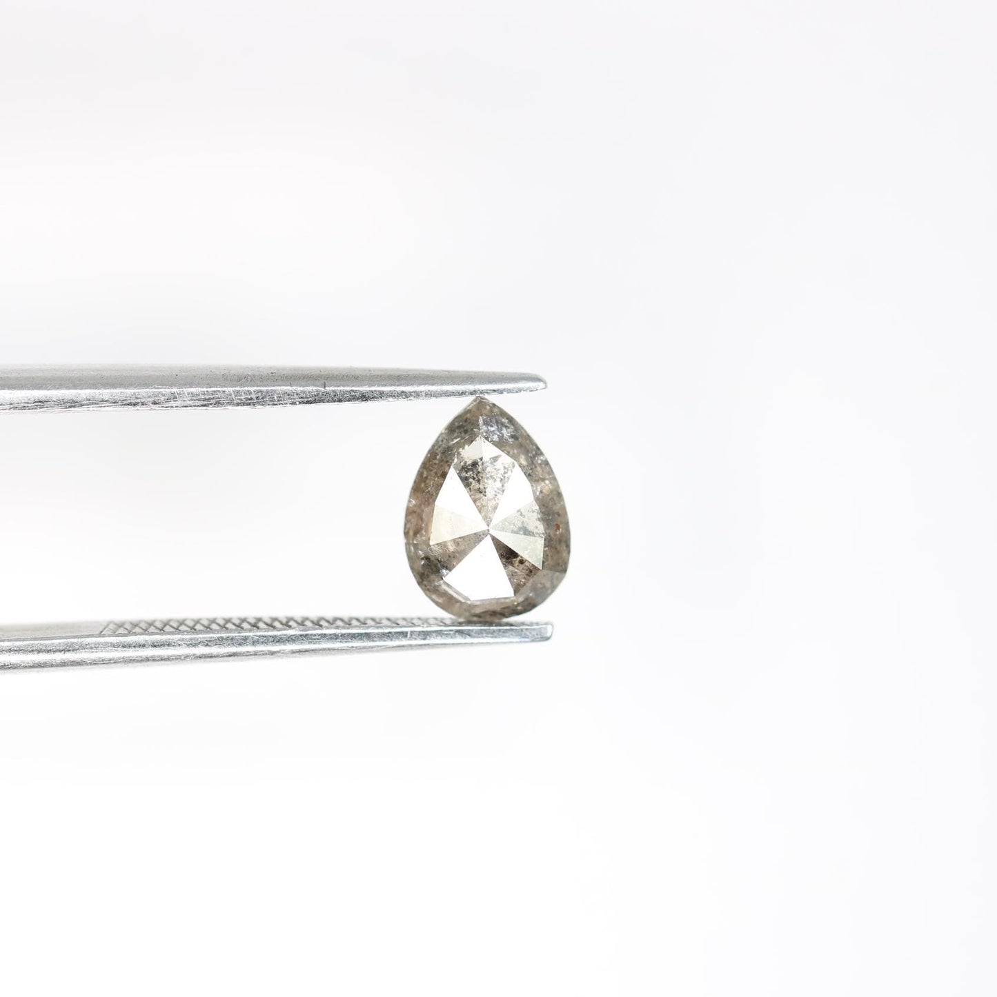 0.86 Carat Natural Salt and Pepper Pear-Shaped Diamond | 7.60x5.60x2.70mm Opaque Loose Gemstone | Unique Pear Cut Diamond