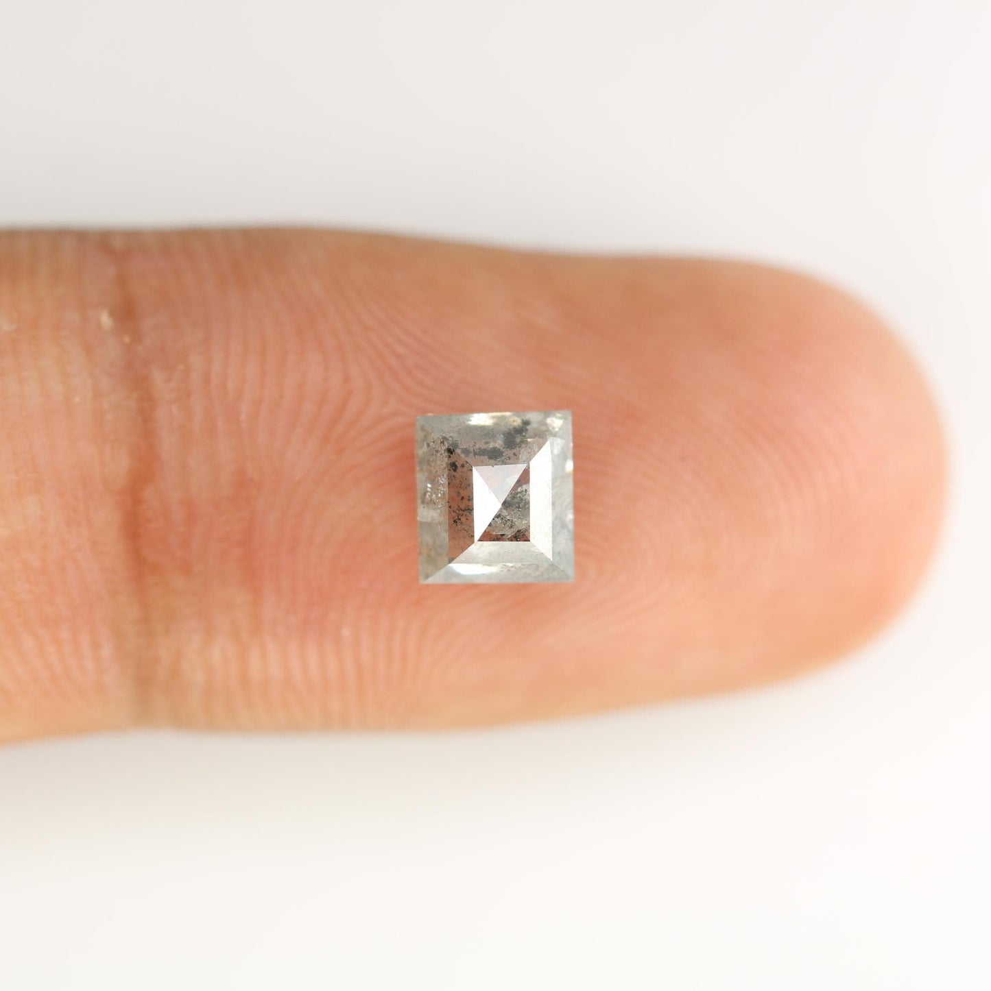 1.37 Carat Natural Salt and Pepper Square-Shaped Diamond | 6.00x5.50x3.80mm Opaque Loose Gemstone | Unique Square Cut Diamond