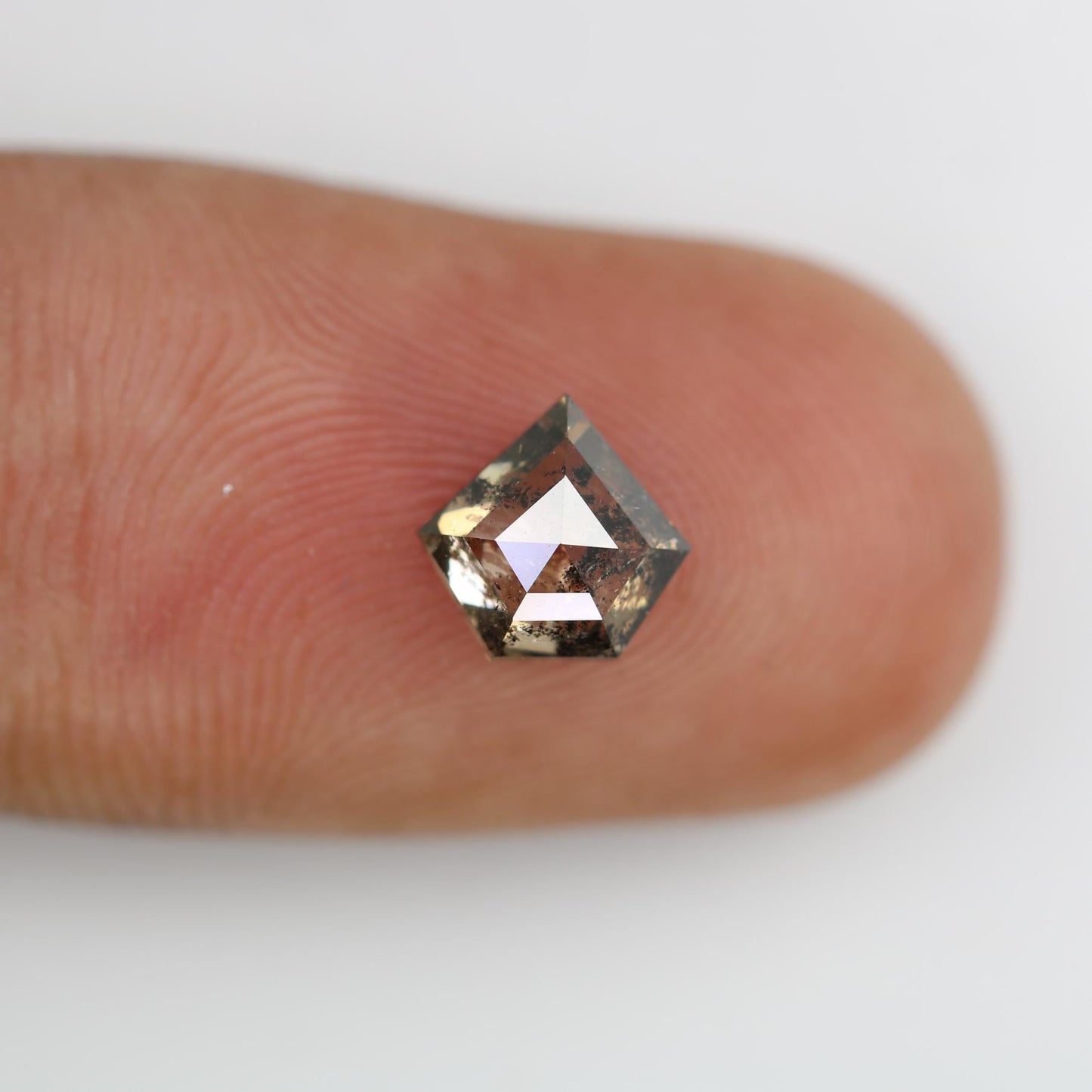 1.16 Carat Natural Salt and Pepper Geometric Diamond | 7.00x7.20x3.40mm Opaque Loose Gemstone | Unique Geometric Cut Diamond