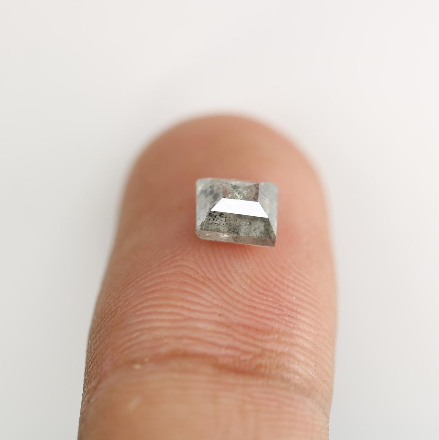 1.37 Carat Natural Salt and Pepper Square-Shaped Diamond | 6.00x5.50x3.80mm Opaque Loose Gemstone | Unique Square Cut Diamond
