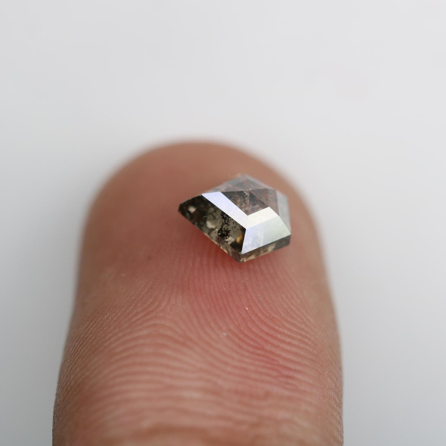 1.16 Carat Natural Salt and Pepper Geometric Diamond | 7.00x7.20x3.40mm Opaque Loose Gemstone | Unique Geometric Cut Diamond