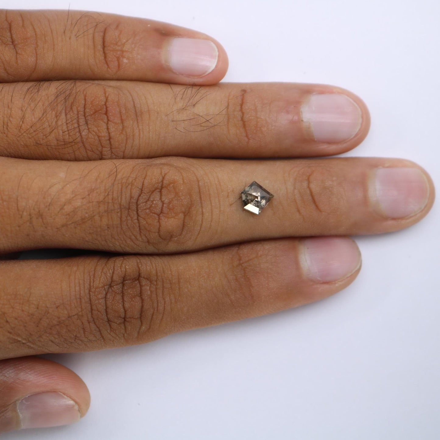 1.16 Carat Natural Salt and Pepper Geometric Diamond | 7.00x7.20x3.40mm Opaque Loose Gemstone | Unique Geometric Cut Diamond