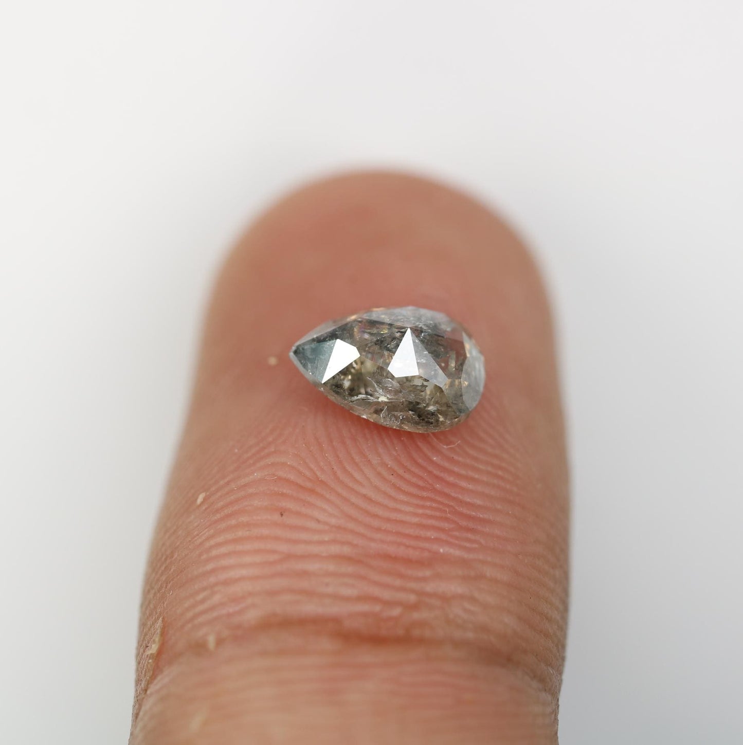 0.86 Carat Natural Salt and Pepper Pear-Shaped Diamond | 7.60x5.60x2.70mm Opaque Loose Gemstone | Unique Pear Cut Diamond