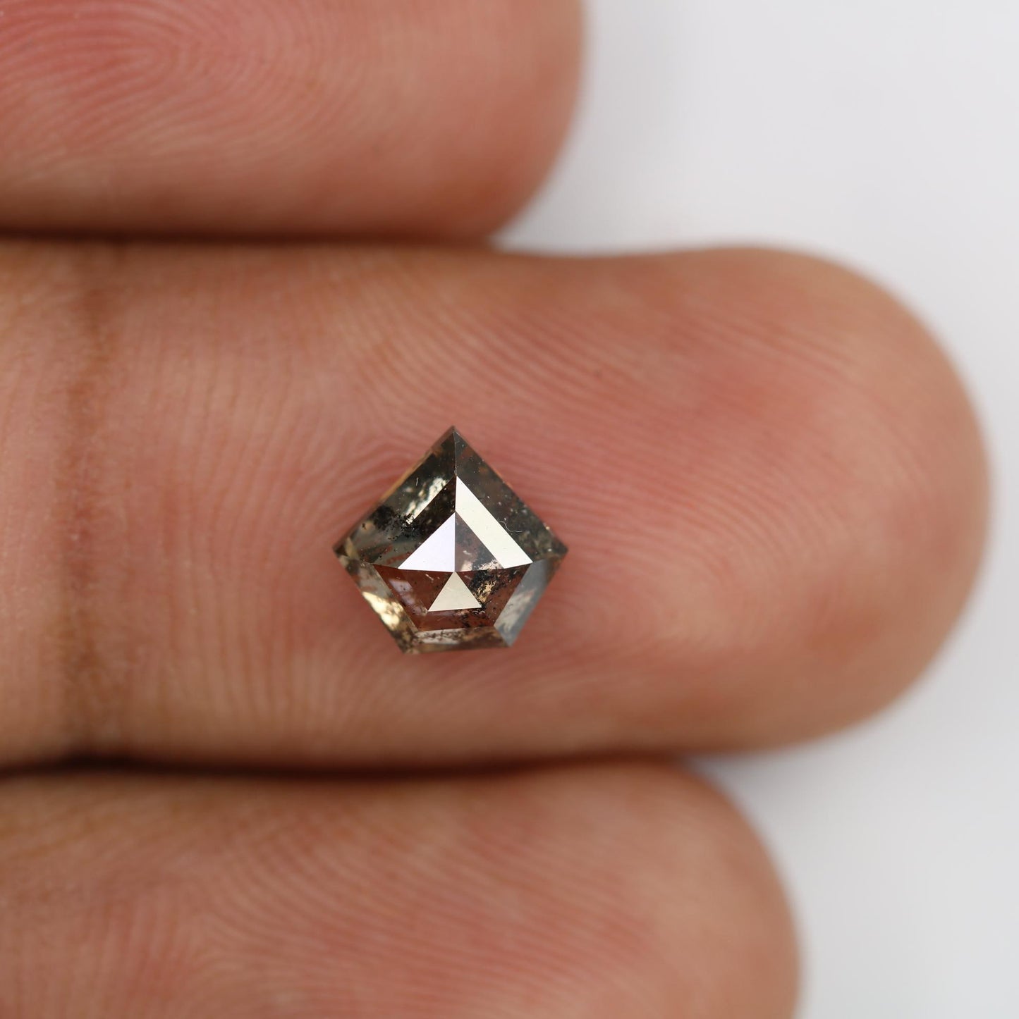 1.16 Carat Natural Salt and Pepper Geometric Diamond | 7.00x7.20x3.40mm Opaque Loose Gemstone | Unique Geometric Cut Diamond