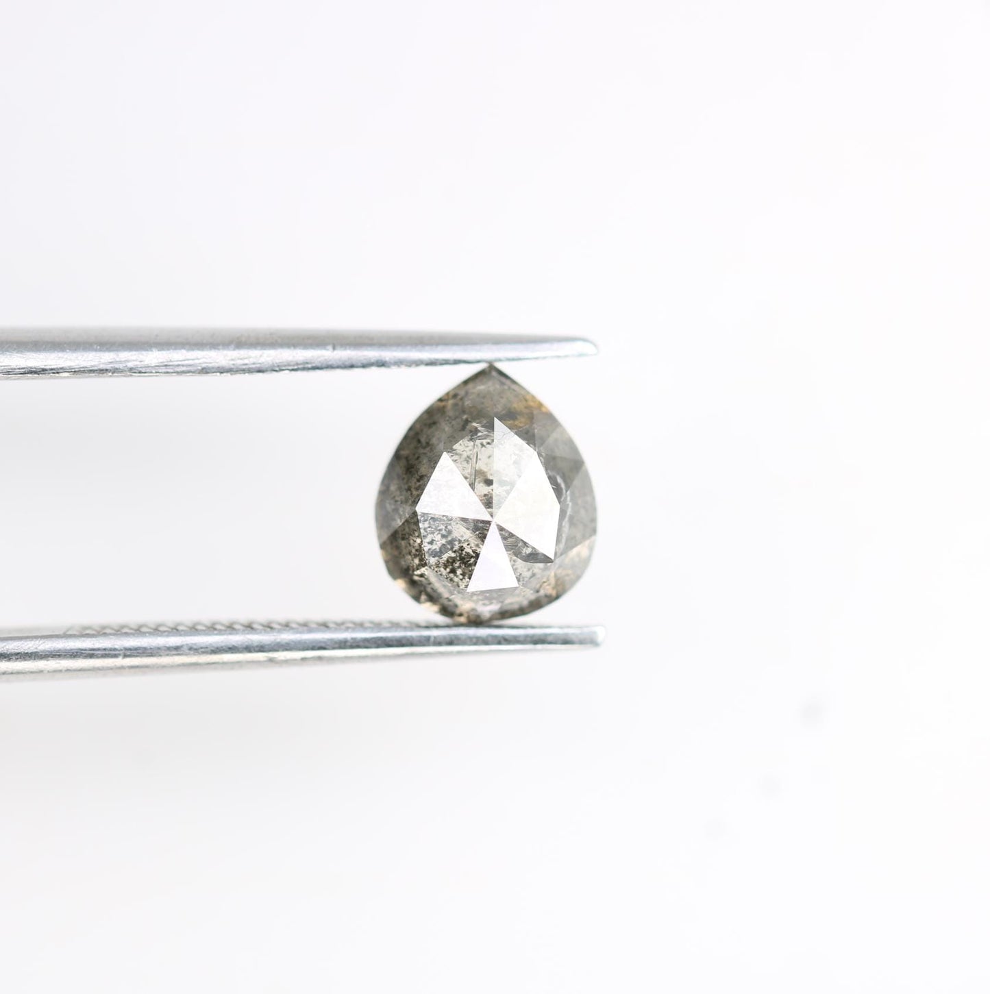 1.64 Carat Natural Salt and Pepper Pear-Shaped Diamond | 7.20x6.20x4.50mm Opaque Loose Gemstone | Unique Pear Cut Diamond