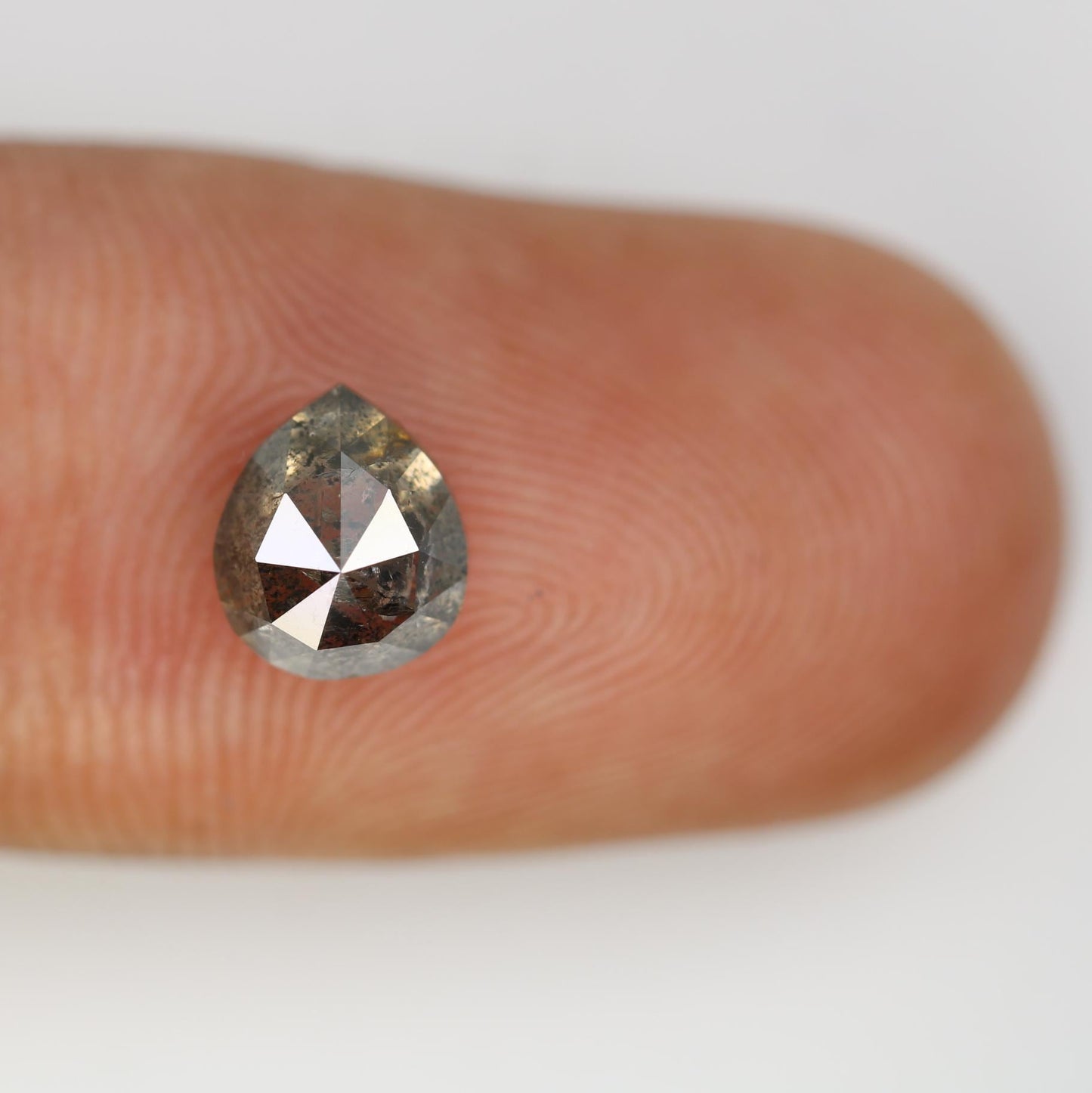 1.64 Carat Natural Salt and Pepper Pear-Shaped Diamond | 7.20x6.20x4.50mm Opaque Loose Gemstone | Unique Pear Cut Diamond