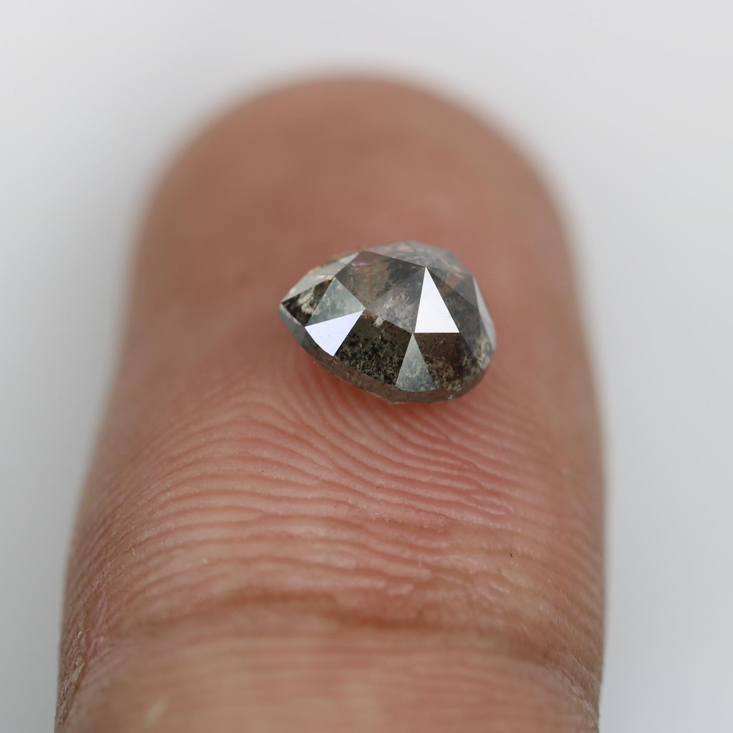 1.64 Carat Natural Salt and Pepper Pear-Shaped Diamond | 7.20x6.20x4.50mm Opaque Loose Gemstone | Unique Pear Cut Diamond