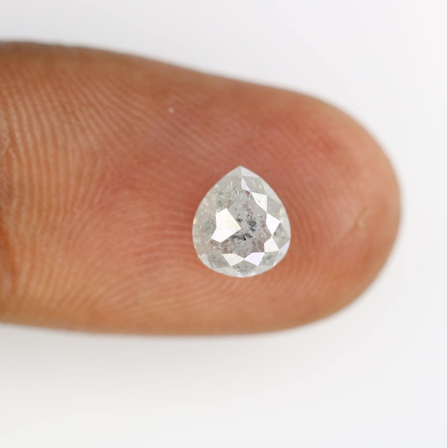 1.37 Carat Natural White Pear-Shaped Diamond | 7.00x6.10x4.00mm Opaque Loose Gemstone | Unique White Diamond