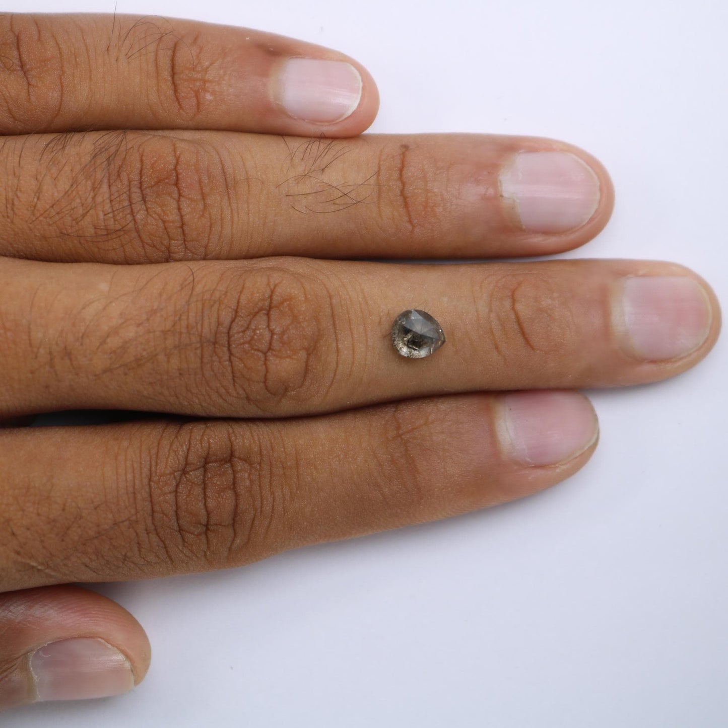 1.64 Carat Natural Salt and Pepper Pear-Shaped Diamond | 7.20x6.20x4.50mm Opaque Loose Gemstone | Unique Pear Cut Diamond