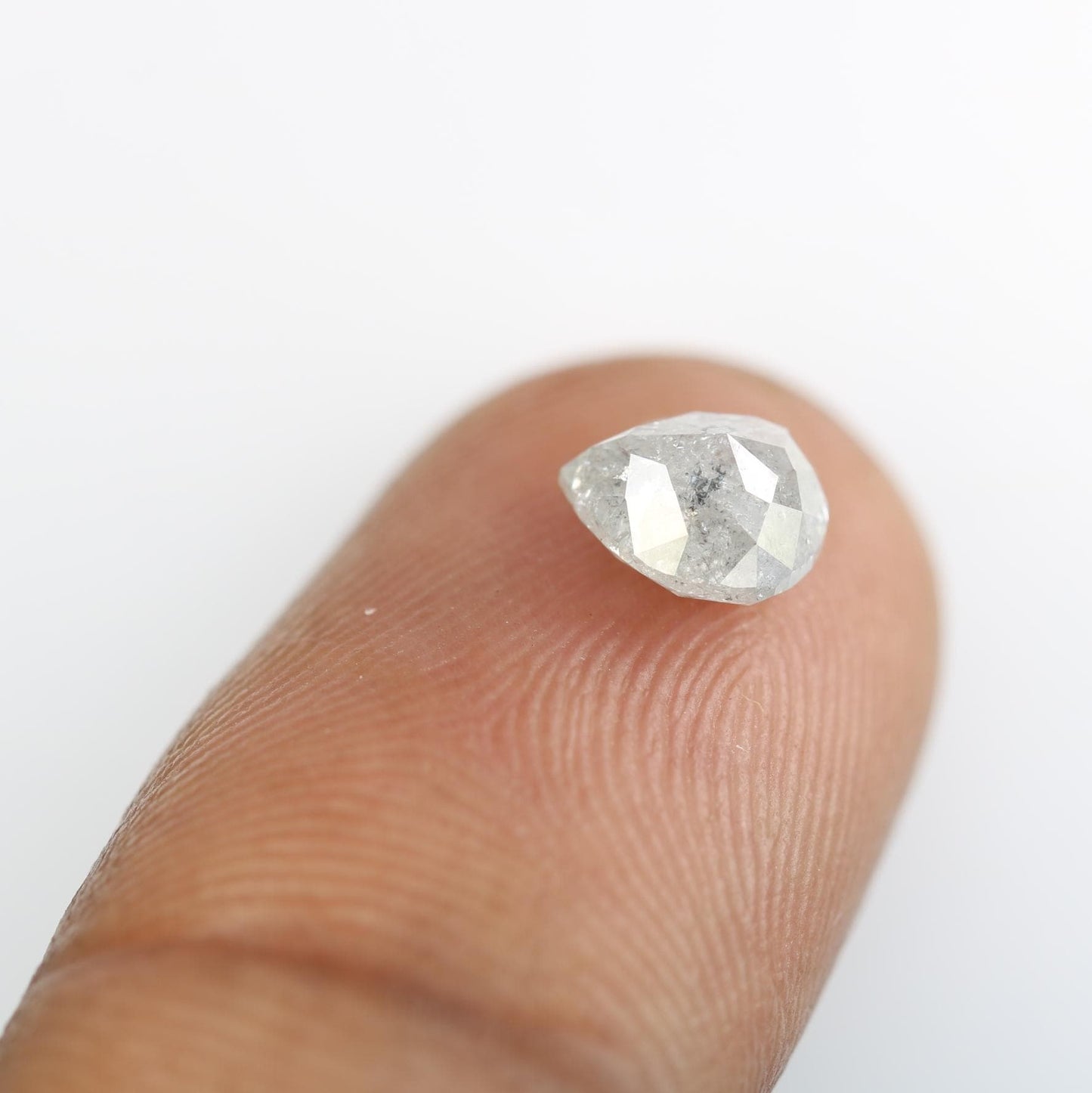 1.37 Carat Natural White Pear-Shaped Diamond | 7.00x6.10x4.00mm Opaque Loose Gemstone | Unique White Diamond