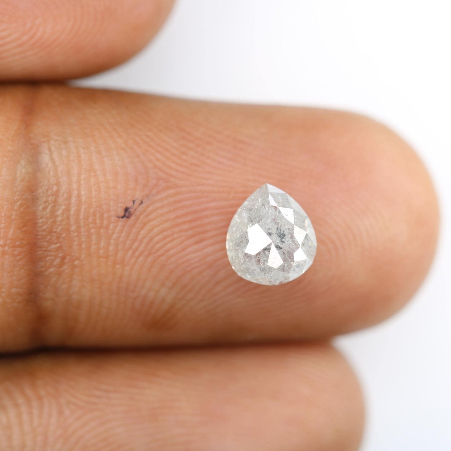 1.37 Carat Natural White Pear-Shaped Diamond | 7.00x6.10x4.00mm Opaque Loose Gemstone | Unique White Diamond