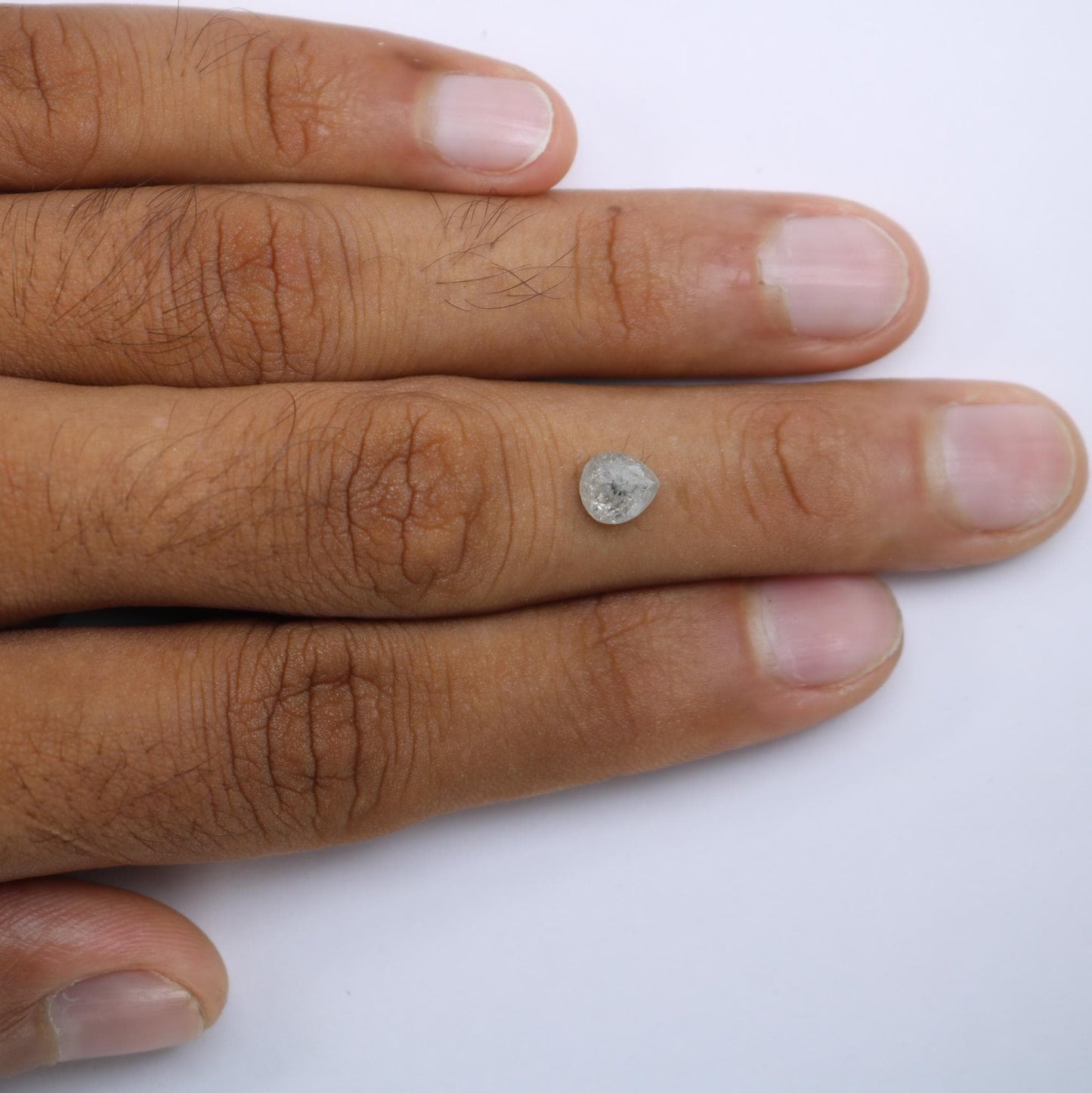 1.37 Carat Natural White Pear-Shaped Diamond | 7.00x6.10x4.00mm Opaque Loose Gemstone | Unique White Diamond