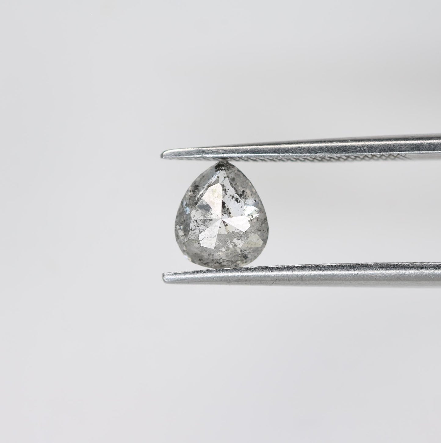 0.92 Carat Natural Salt and Pepper Pear-Shaped Diamond | 6.70x5.80x3.10mm Opaque Loose Gemstone | Unique Pear Cut Diamond