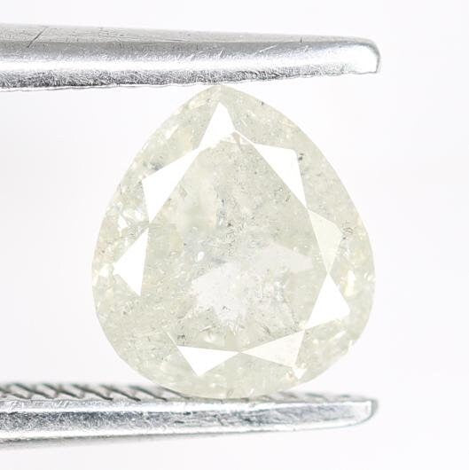 0.76 Carat Natural White Pear-Shaped Diamond | 6.20x5.50x3.90mm Opaque Loose Gemstone | Unique White Diamond