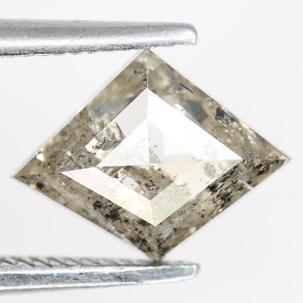 1.13 Carat Natural Salt and Pepper Geometric Diamond | 6.80x8.90x3.00mm Opaque Loose Gemstone | Unique Geometric Cut Diamond