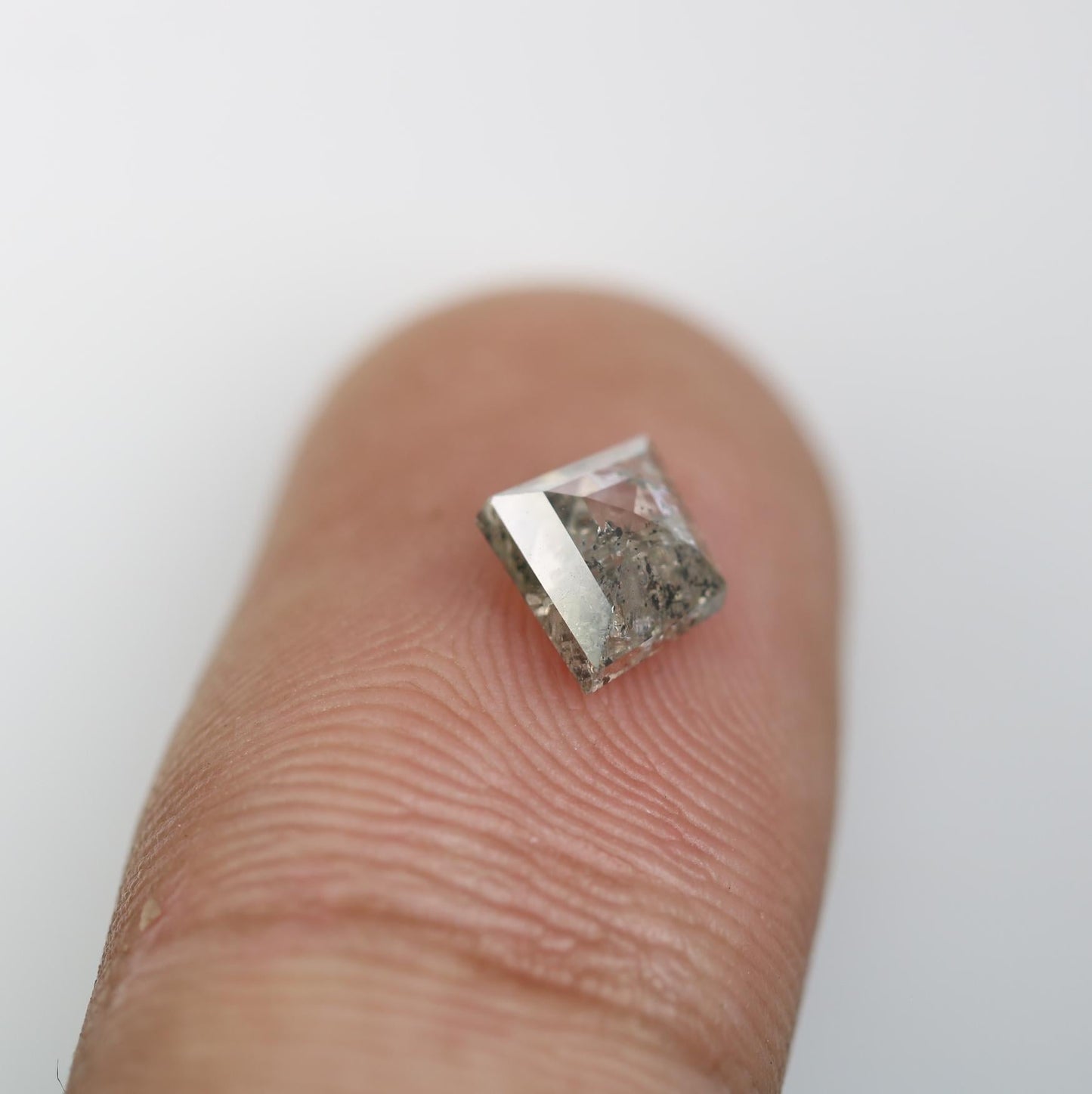 1.13 Carat Natural Salt and Pepper Geometric Diamond | 6.80x8.90x3.00mm Opaque Loose Gemstone | Unique Geometric Cut Diamond