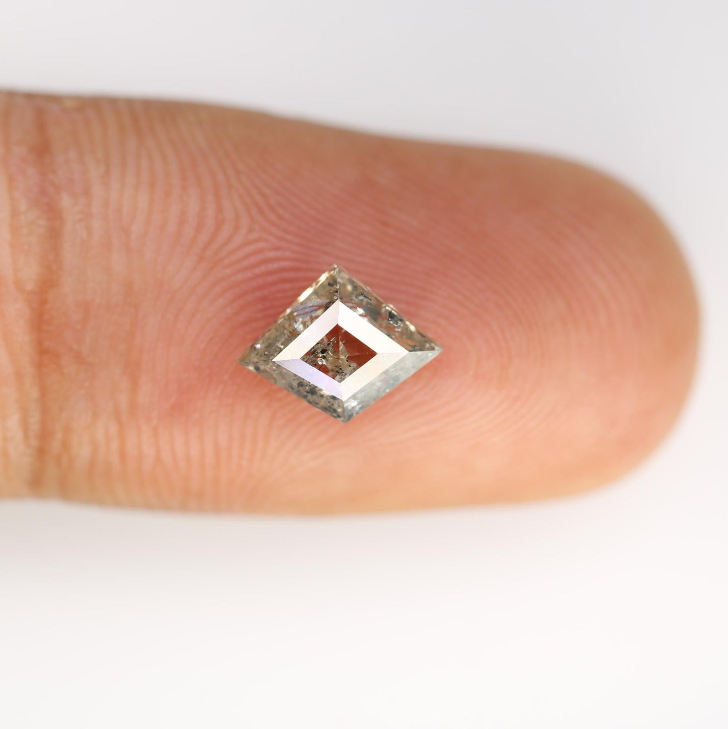 1.13 Carat Natural Salt and Pepper Geometric Diamond | 6.80x8.90x3.00mm Opaque Loose Gemstone | Unique Geometric Cut Diamond