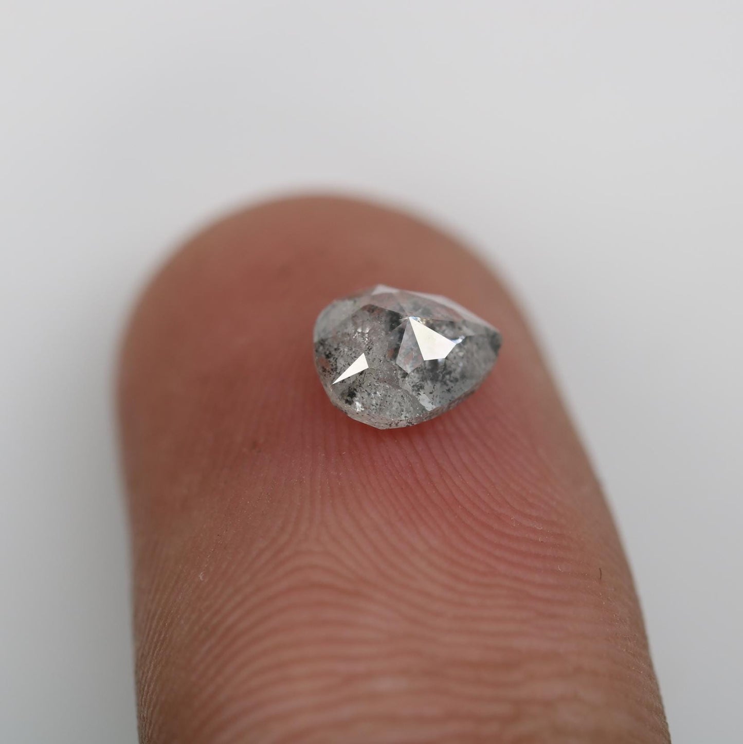 0.92 Carat Natural Salt and Pepper Pear-Shaped Diamond | 6.70x5.80x3.10mm Opaque Loose Gemstone | Unique Pear Cut Diamond