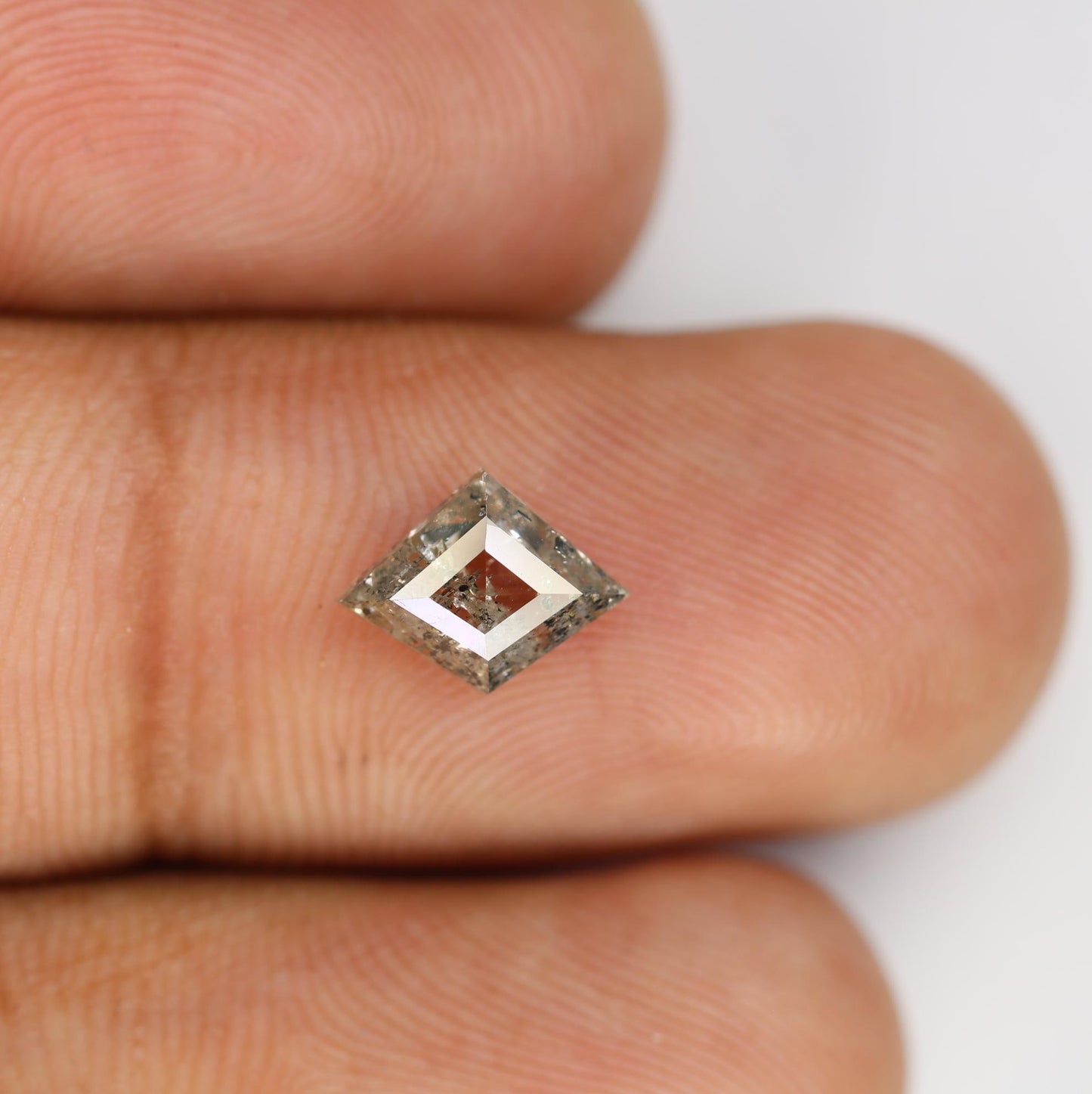 1.13 Carat Natural Salt and Pepper Geometric Diamond | 6.80x8.90x3.00mm Opaque Loose Gemstone | Unique Geometric Cut Diamond
