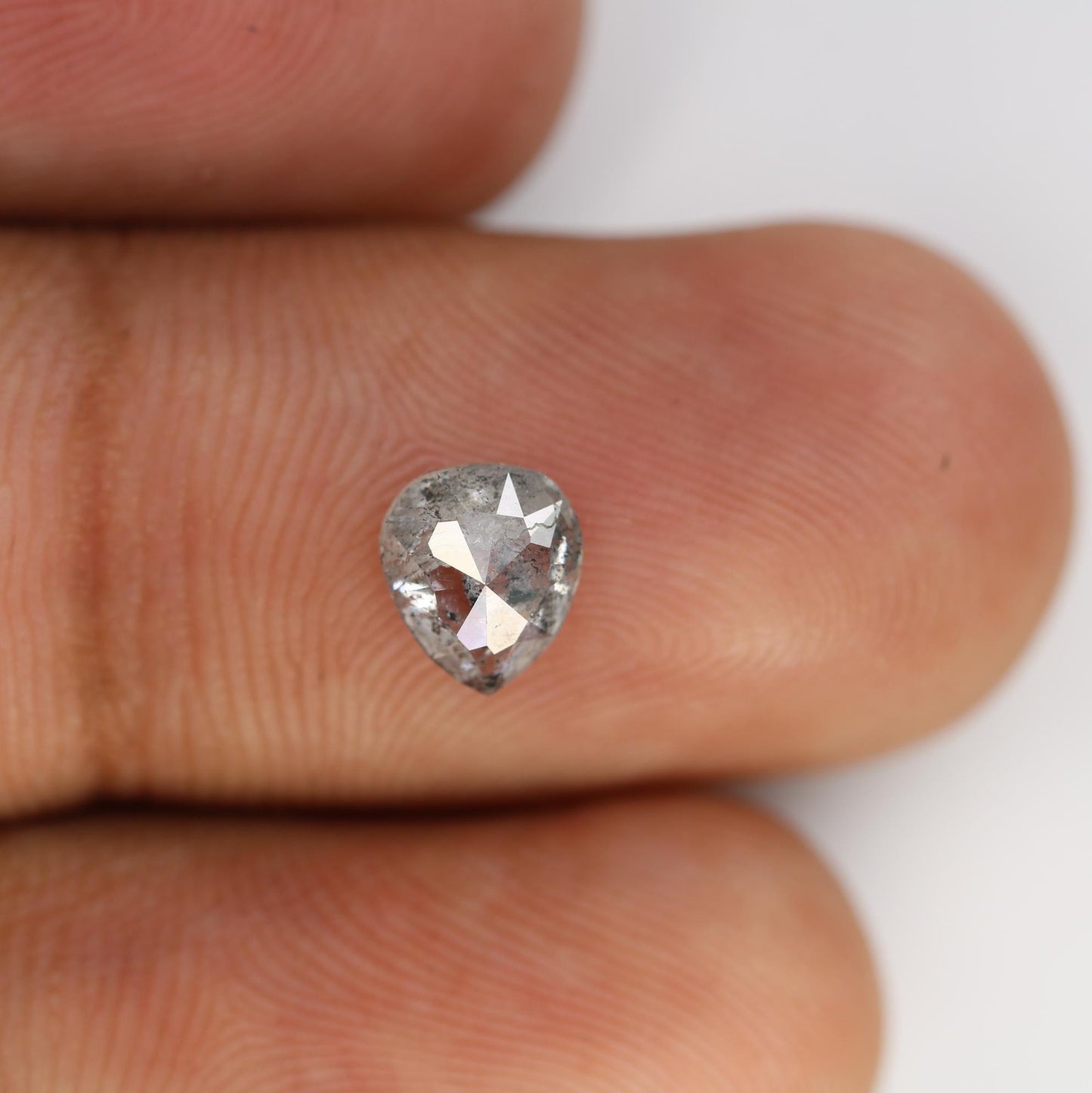 0.92 Carat Natural Salt and Pepper Pear-Shaped Diamond | 6.70x5.80x3.10mm Opaque Loose Gemstone | Unique Pear Cut Diamond