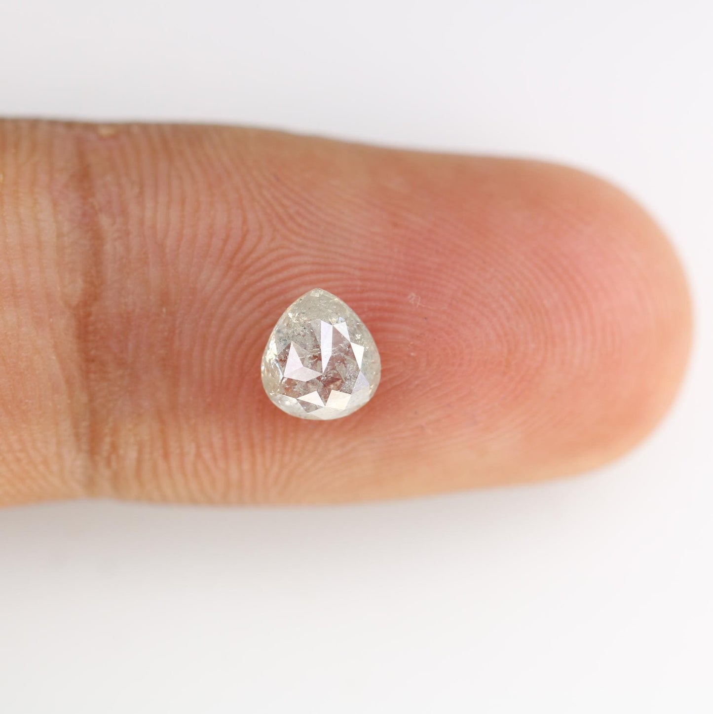 0.76 Carat Natural White Pear-Shaped Diamond | 6.20x5.50x3.90mm Opaque Loose Gemstone | Unique White Diamond
