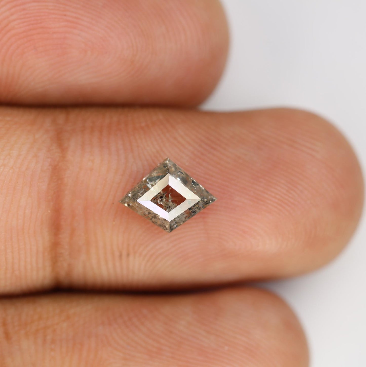 1.13 Carat Natural Salt and Pepper Geometric Diamond | 6.80x8.90x3.00mm Opaque Loose Gemstone | Unique Geometric Cut Diamond