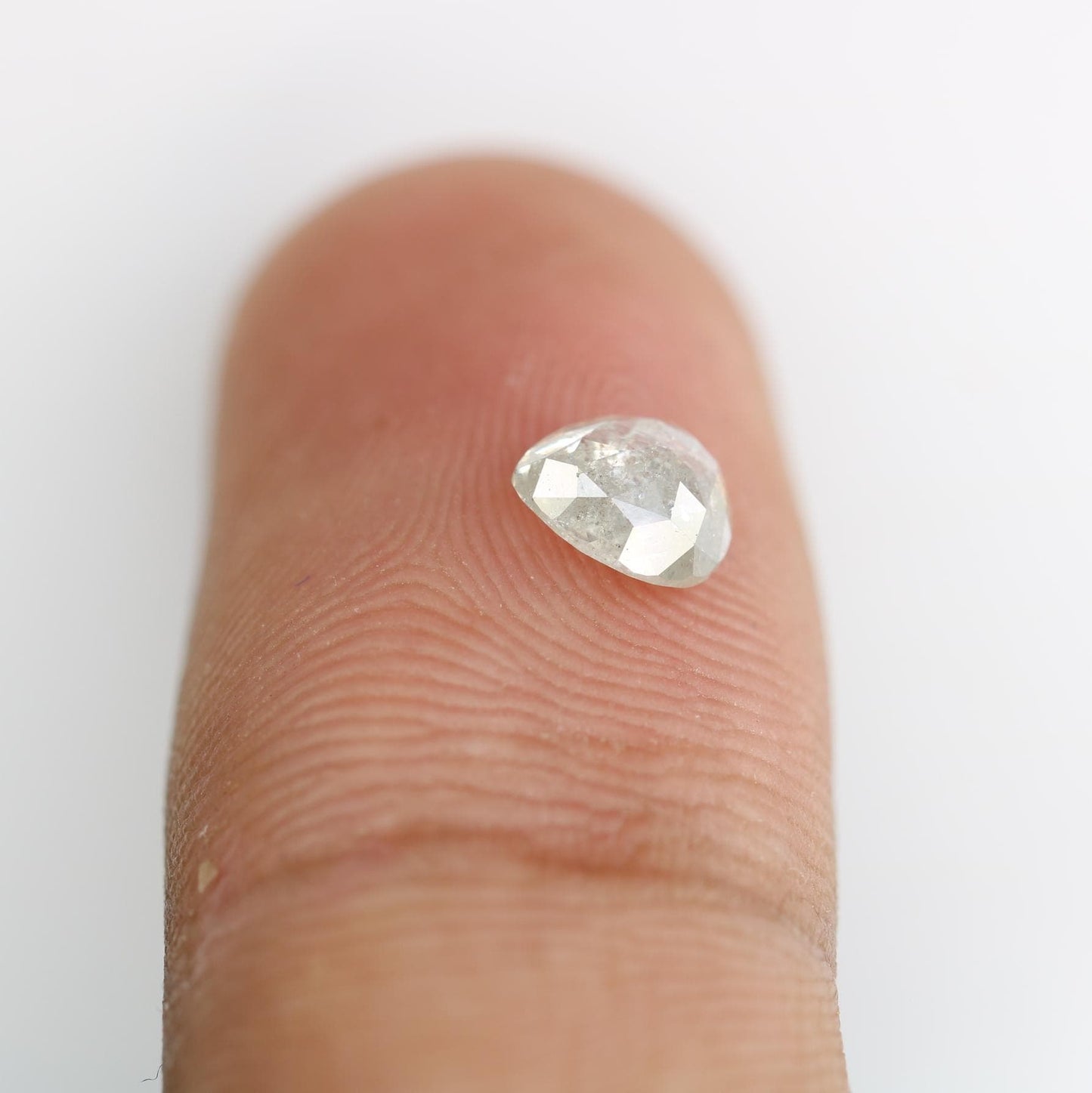 0.76 Carat Natural White Pear-Shaped Diamond | 6.20x5.50x3.90mm Opaque Loose Gemstone | Unique White Diamond