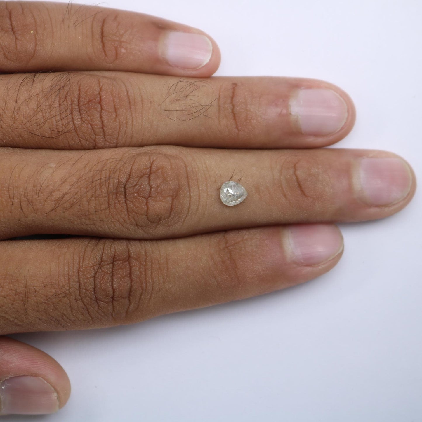 0.76 Carat Natural White Pear-Shaped Diamond | 6.20x5.50x3.90mm Opaque Loose Gemstone | Unique White Diamond