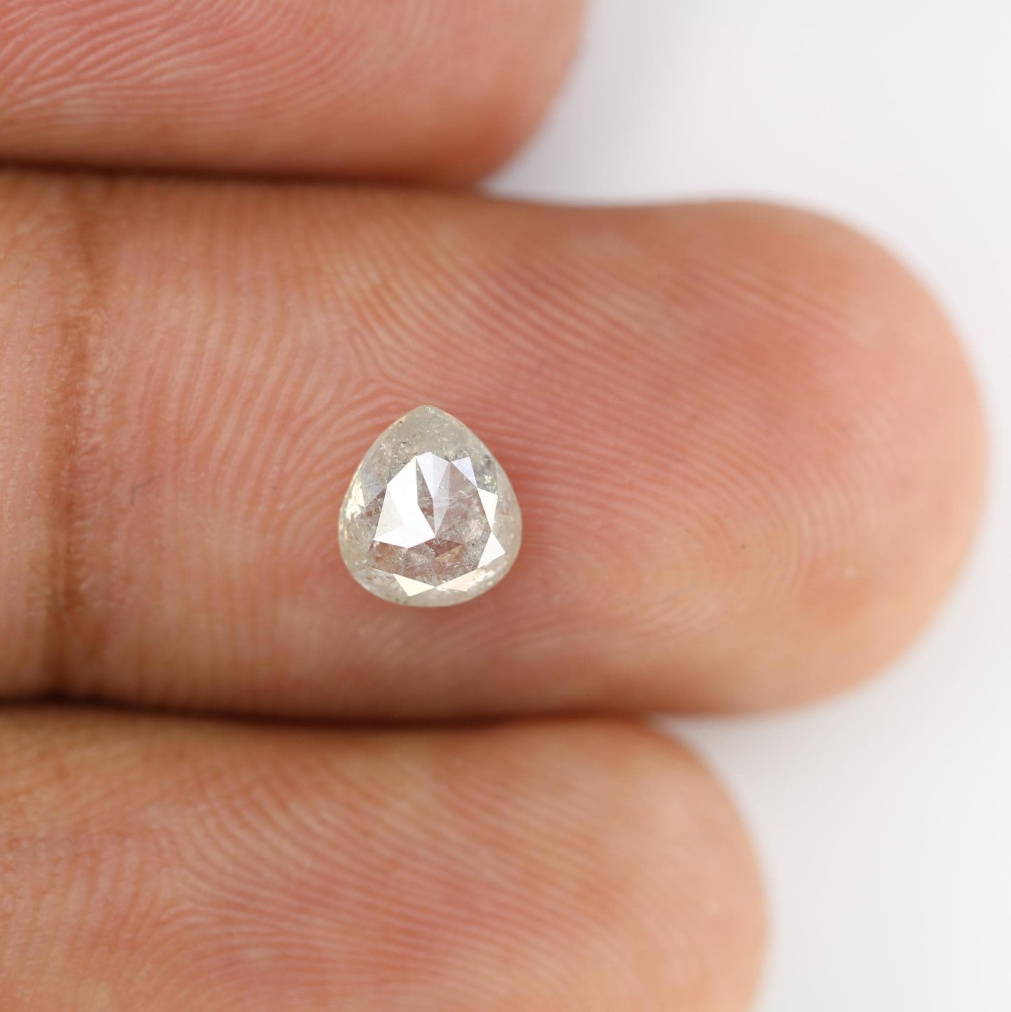 0.76 Carat Natural White Pear-Shaped Diamond | 6.20x5.50x3.90mm Opaque Loose Gemstone | Unique White Diamond