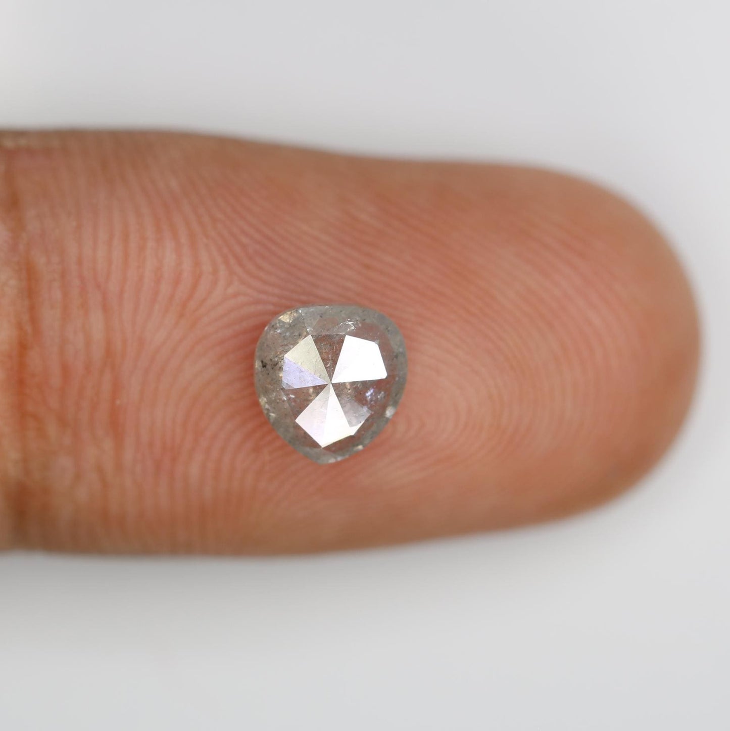 0.95 Carat Natural Salt and Pepper Pear-Shaped Diamond | 6.70x6.40x2.50mm Opaque Loose Gemstone | Unique Pear Cut Diamond