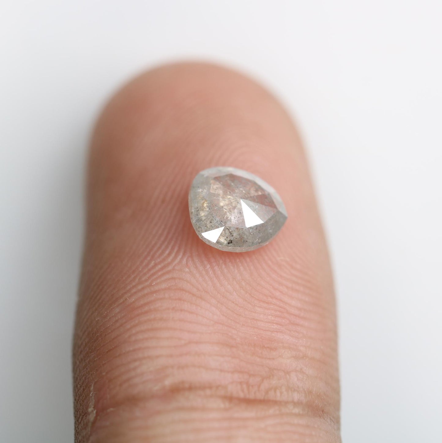 0.95 Carat Natural Salt and Pepper Pear-Shaped Diamond | 6.70x6.40x2.50mm Opaque Loose Gemstone | Unique Pear Cut Diamond