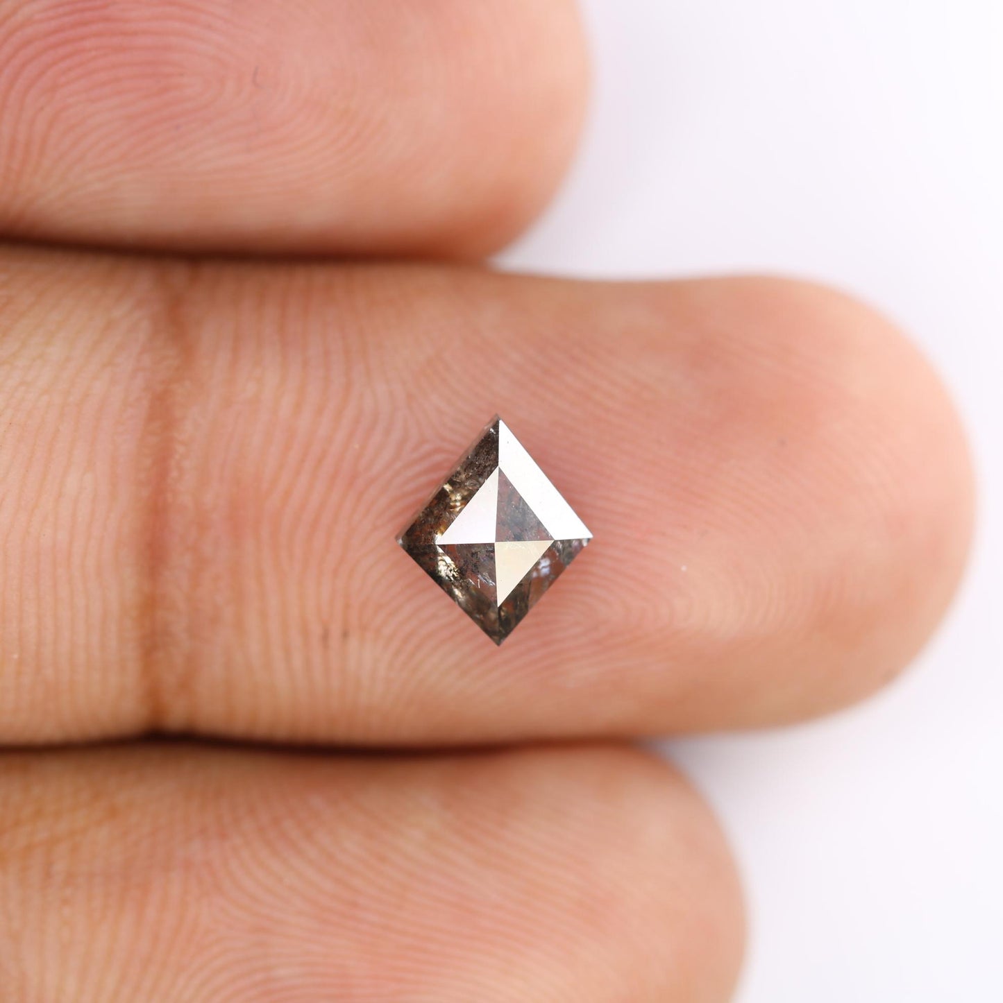 1.01 Carat Natural Salt and Pepper Kite-Shaped Diamond | 8.00x6.70x3.10mm Opaque Loose Gemstone | Unique Kite Cut Diamond